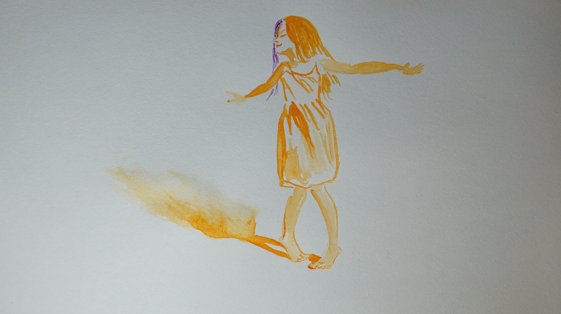 Watercolour painting for an individual animated frame