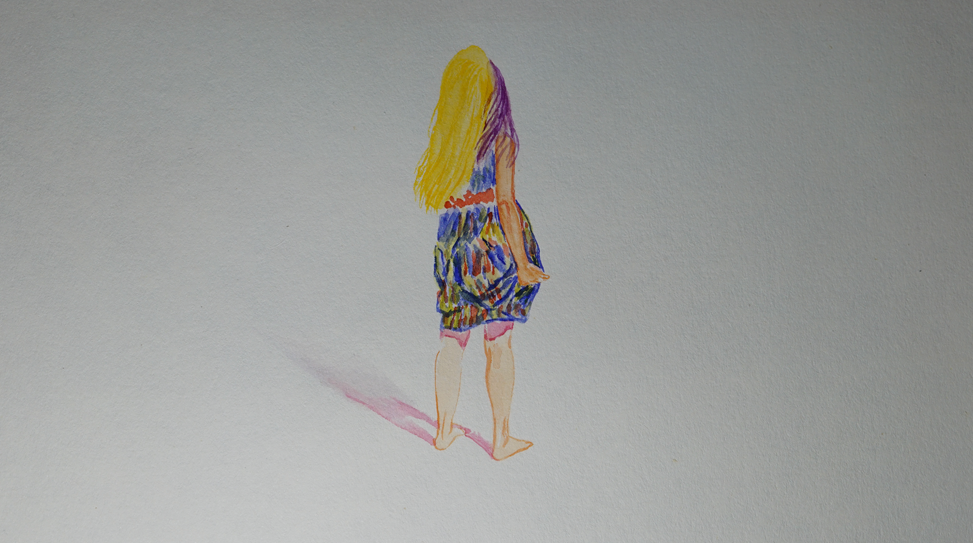 Watercolour painting for an individual animated frame