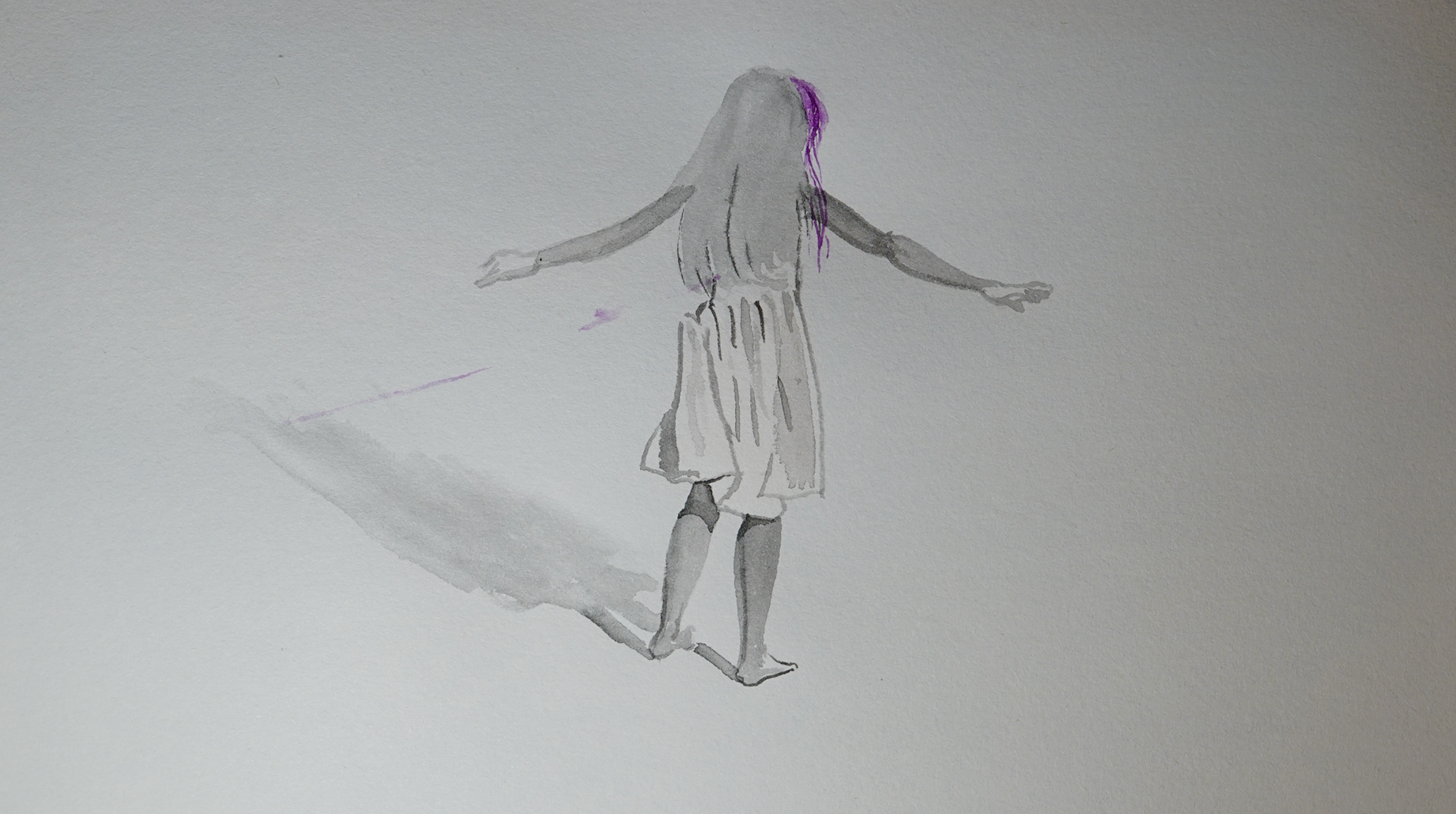 Watercolour painting for an individual animated frame