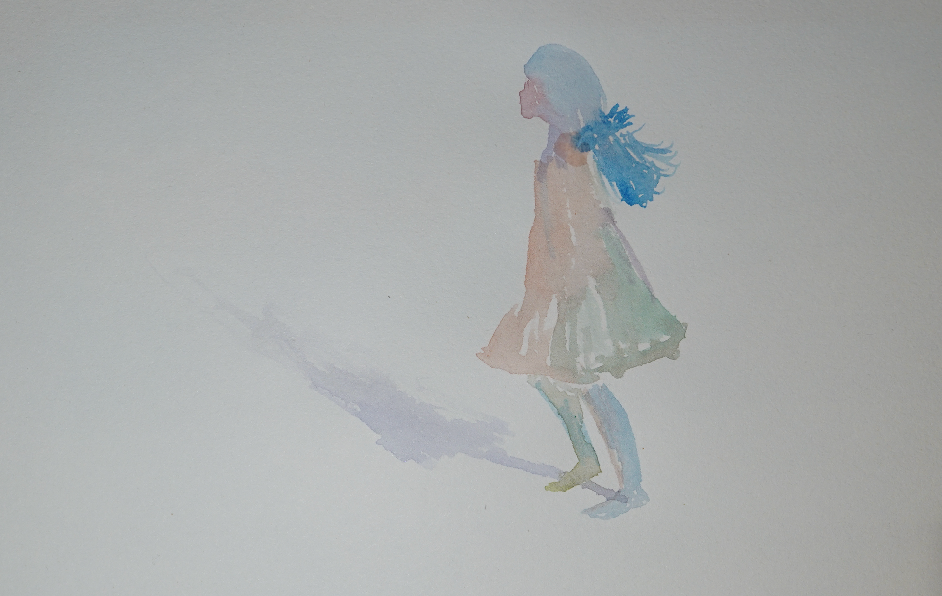 Watercolour painting for an individual animated frame