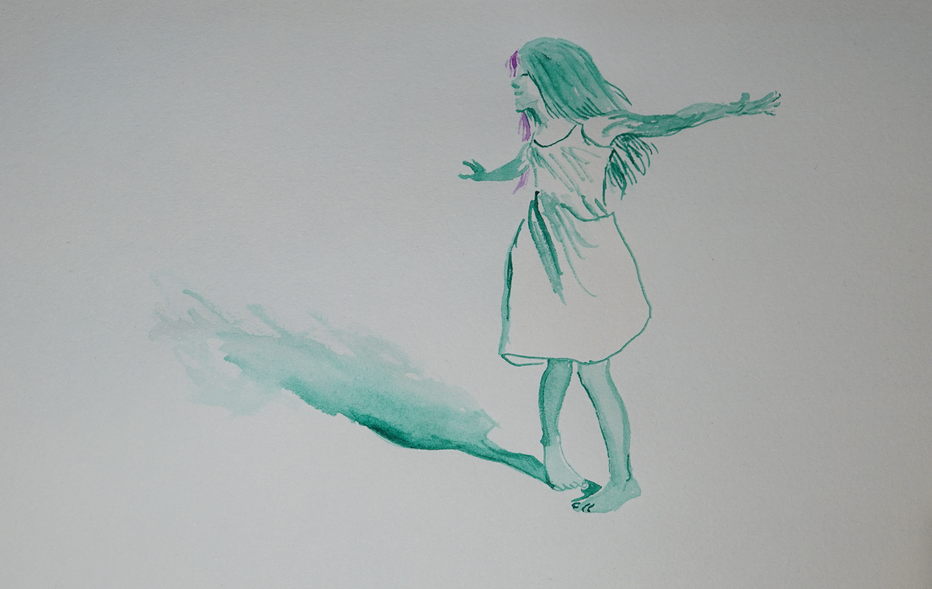 Watercolour painting for an individual animated frame