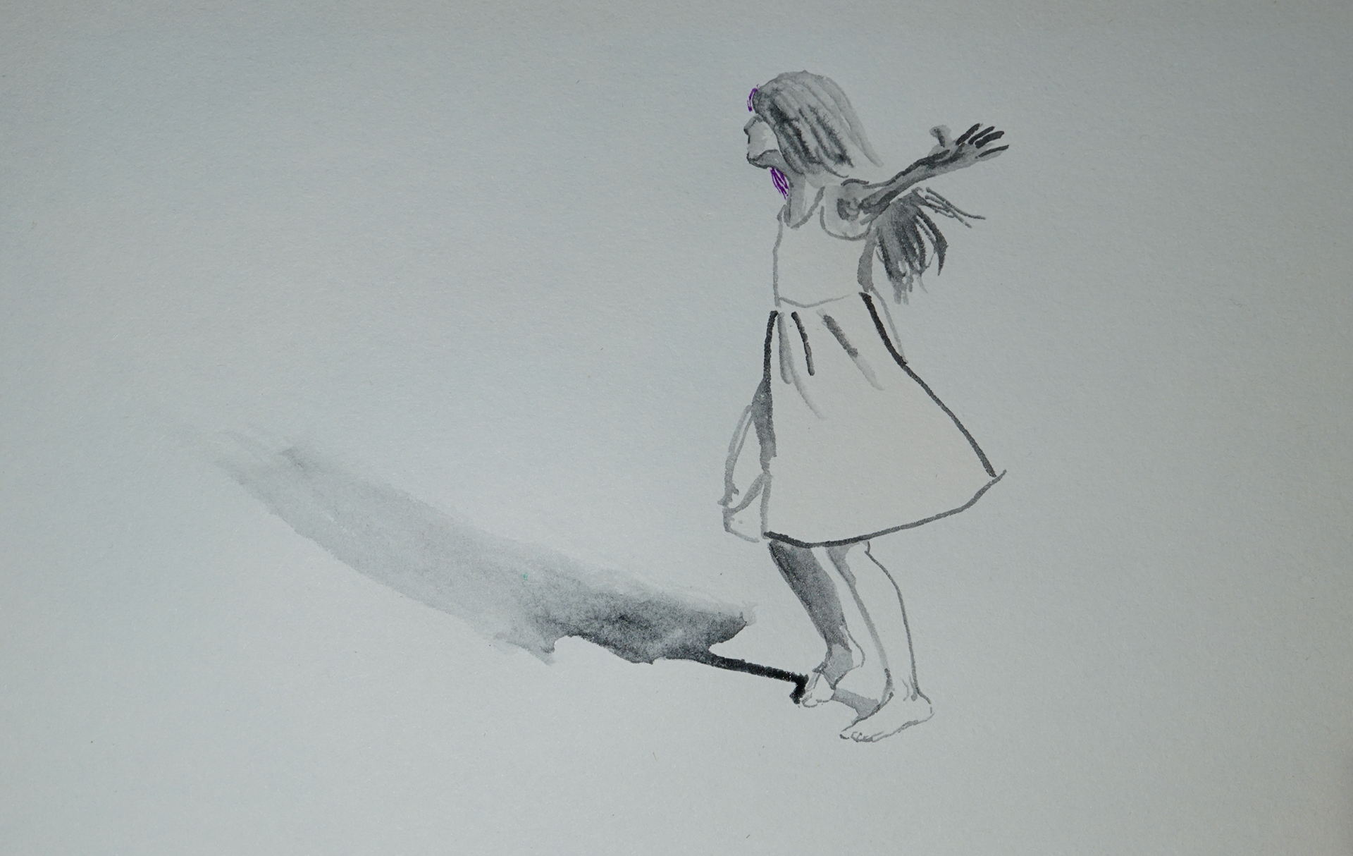 Watercolour painting for an individual animated frame