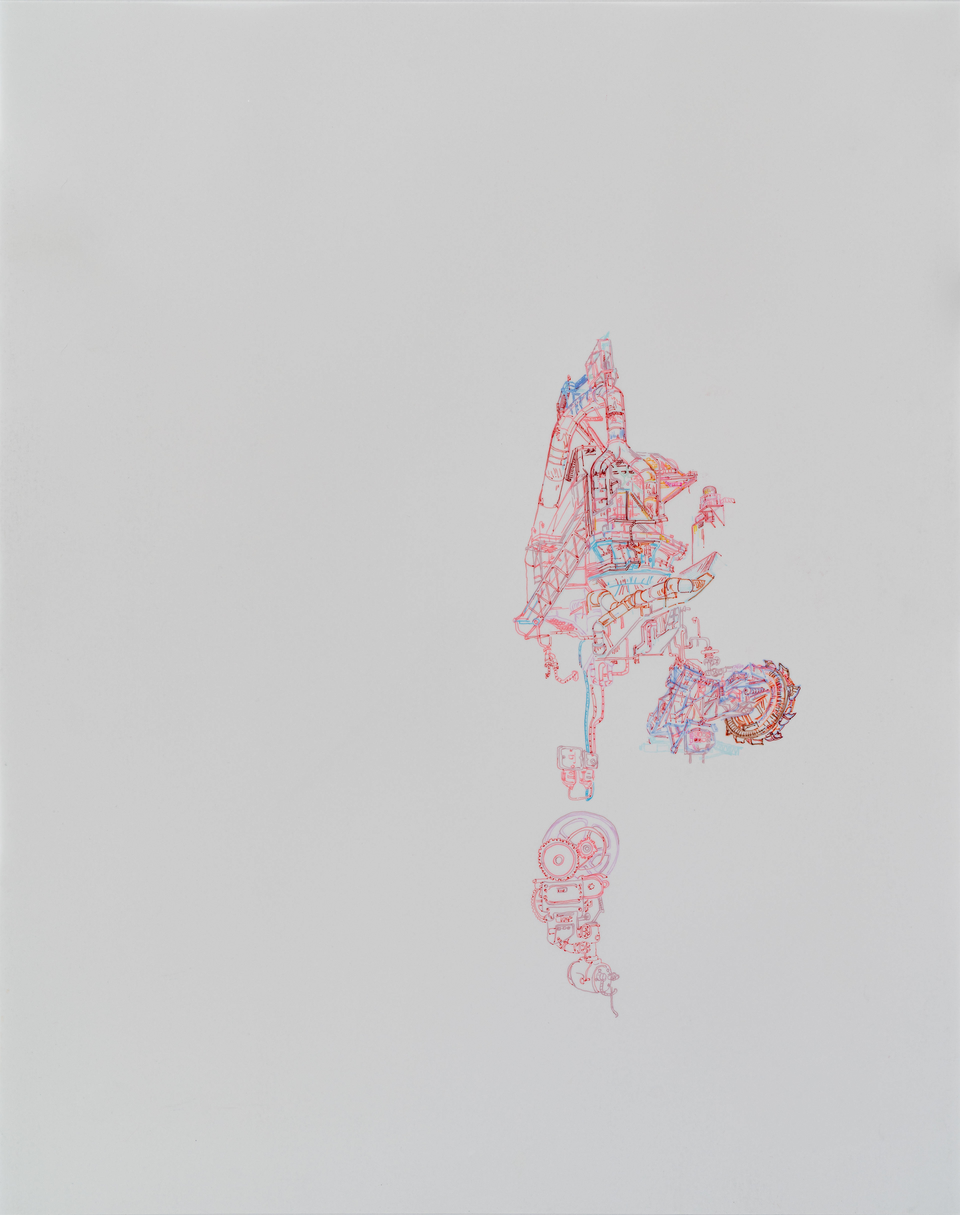 top layer: colour graphic markers on tracing paper