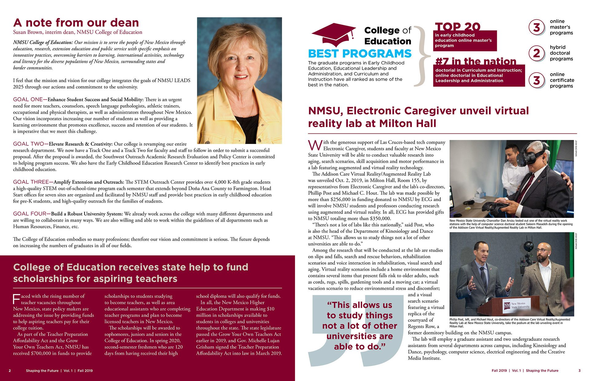 Editorial layout and custom infographic design within NMSU's established visual system