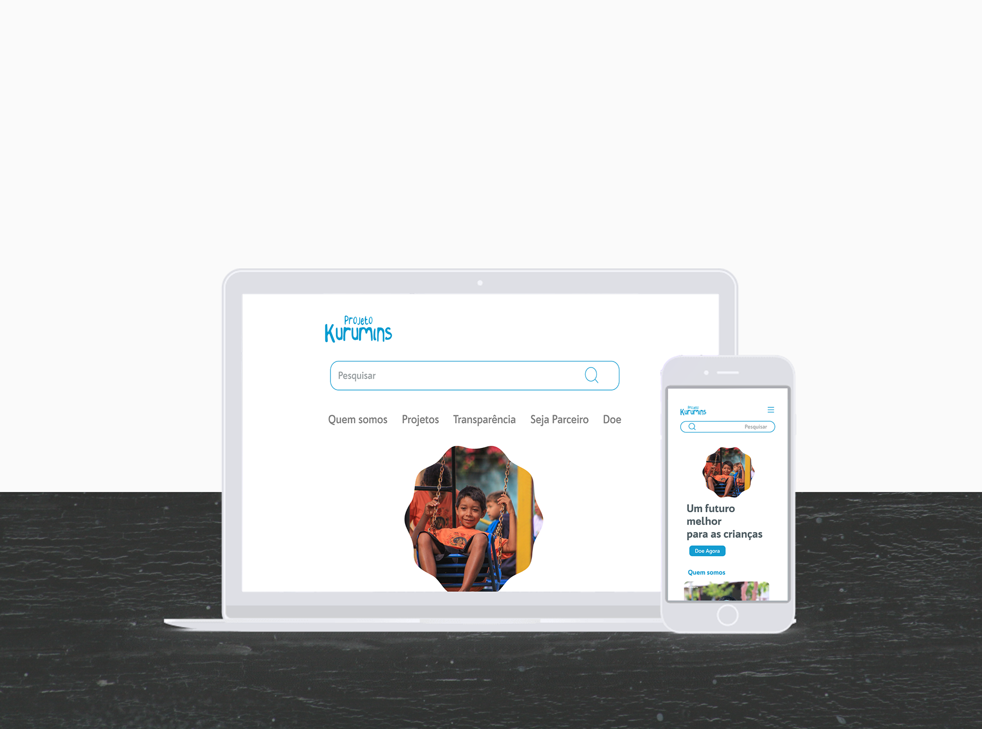mockup do site em um notebook e celular
