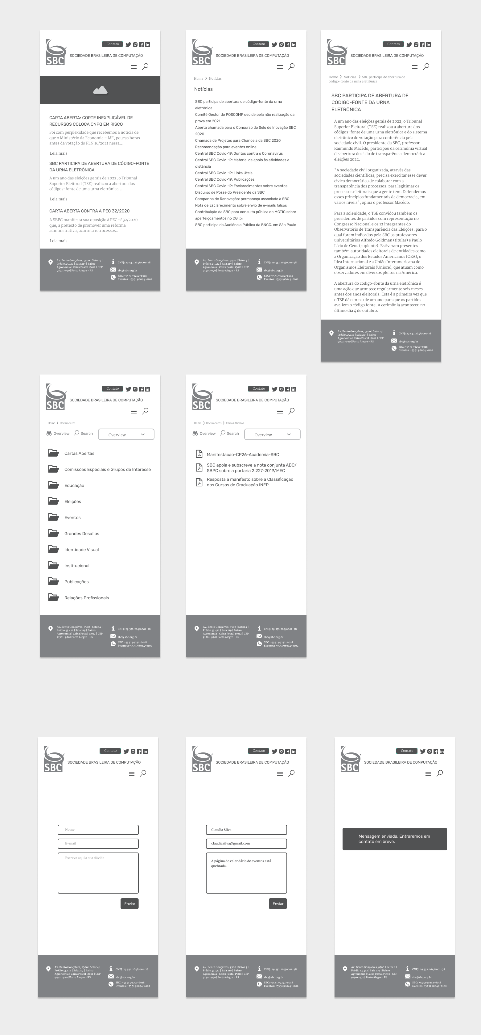 Wireframes Mobile