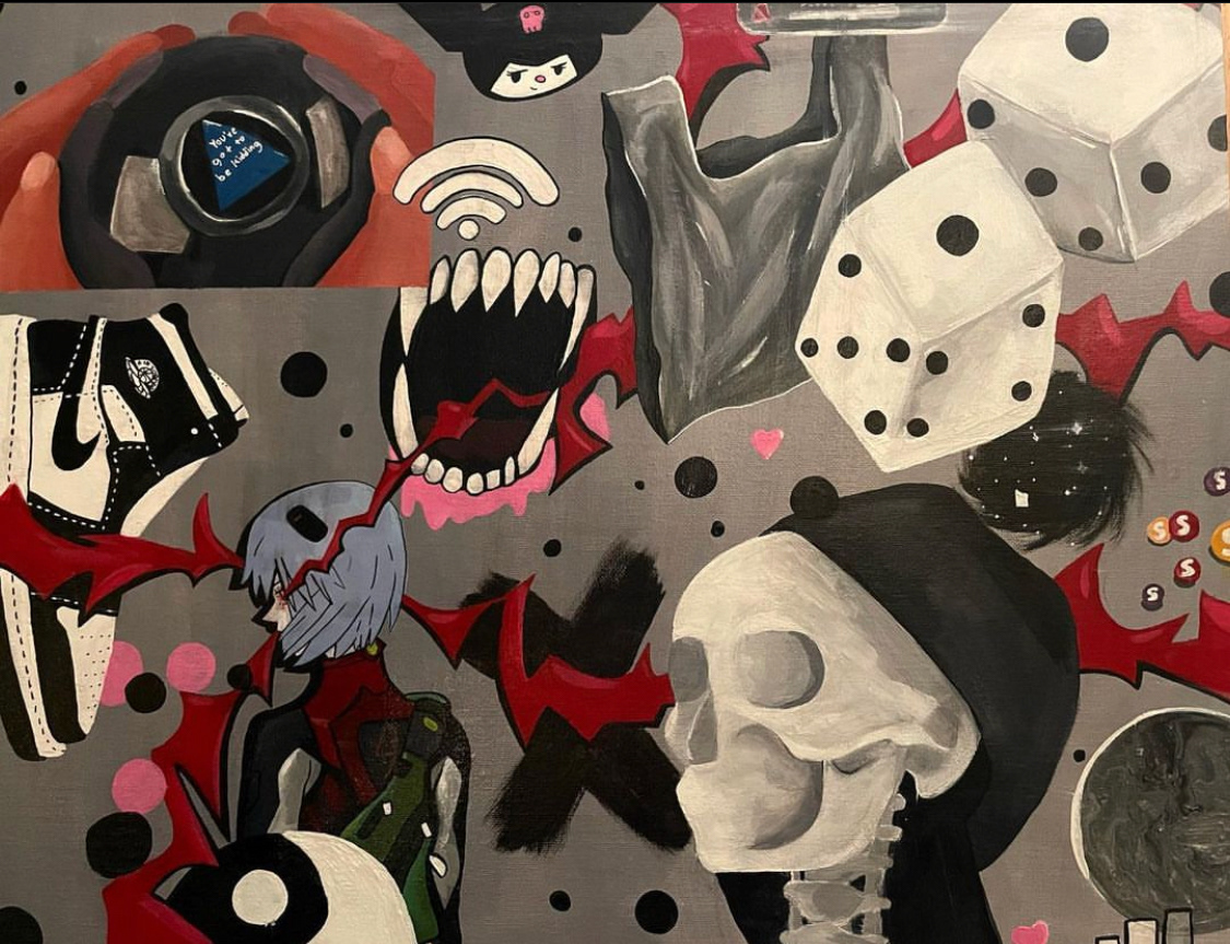 "You've Got To Be Kidding" Acrylics and Ink on Canvas. 2022.
