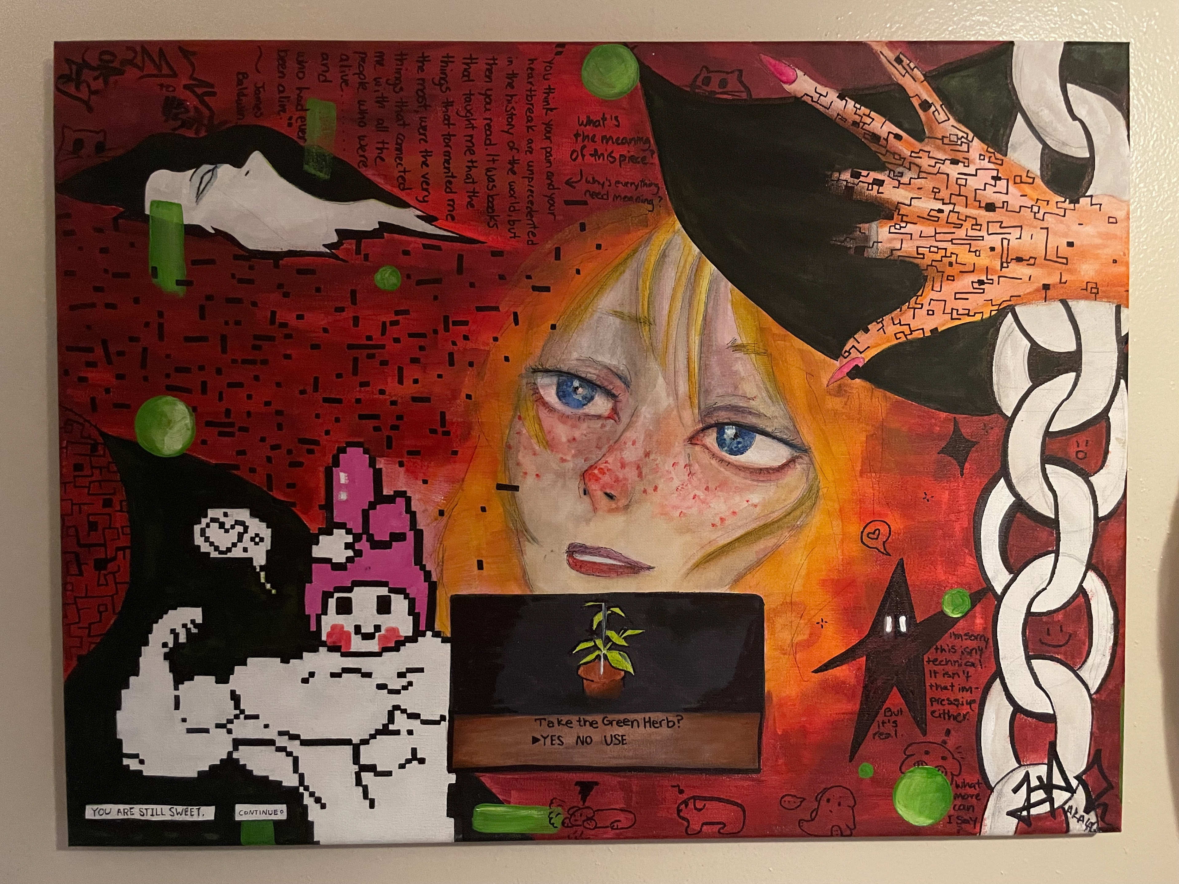 "heal". mixed media. 2023.