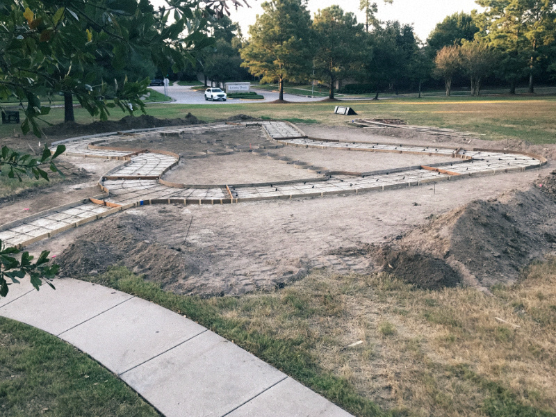 Concrete formwork for outer path. Photo by GO Native Landscaping