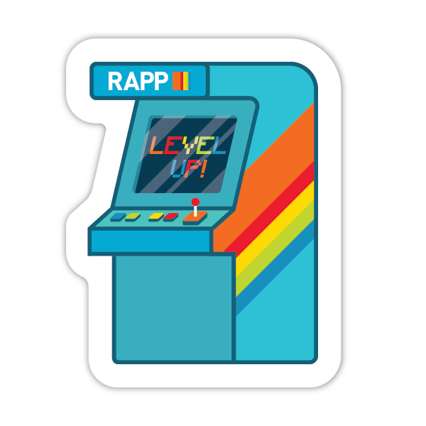 RAPP Level up arcade sticker
