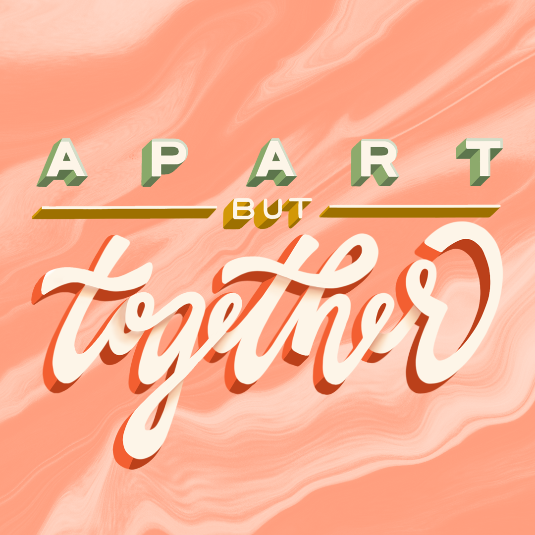 Apart but together postcard