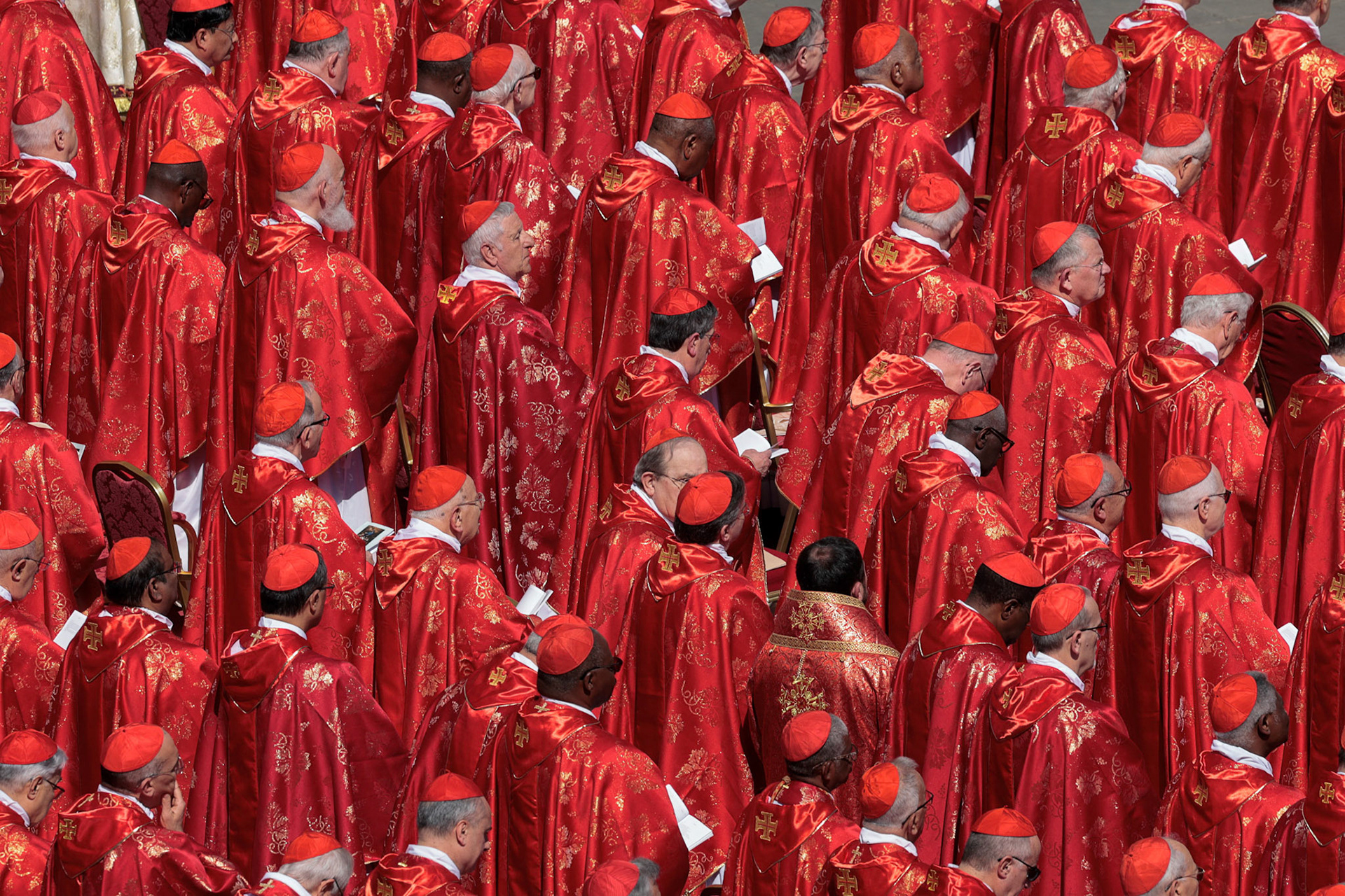 Cardinals attend the funeral Mass of Pope Francis in St. Peter's Square at the Vatican April 26, 2025. (OSV News photo/Remo Casilli, Reuters)