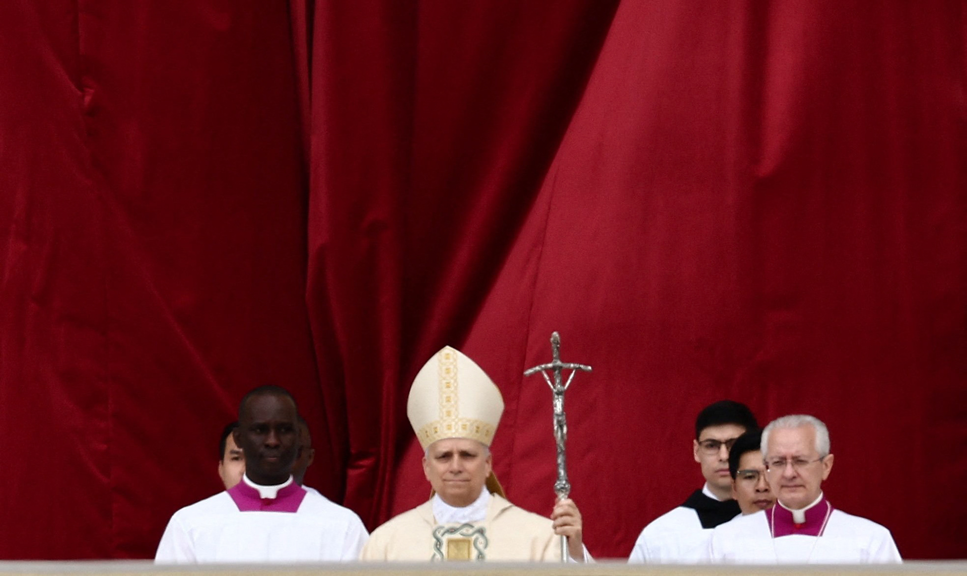 Pope Leo XIV, formerly Cardinal Robert Francis Prevost, waves as he arrives to celebrate his inauguration Mass at the Vatican May 18, 2025. He is the first American pope in history. (OSV News photo/Yara Nardi, Reuters)
