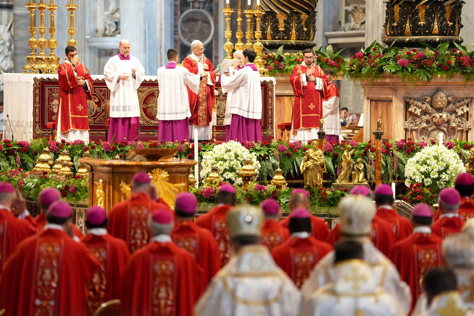 Pope Leo XIV presided over Mass for the feast of Sts. Peter and Paul in St. Peter’s Basilica at the Vatican June 29, 2025. (CNS photo/Lola Gomez)