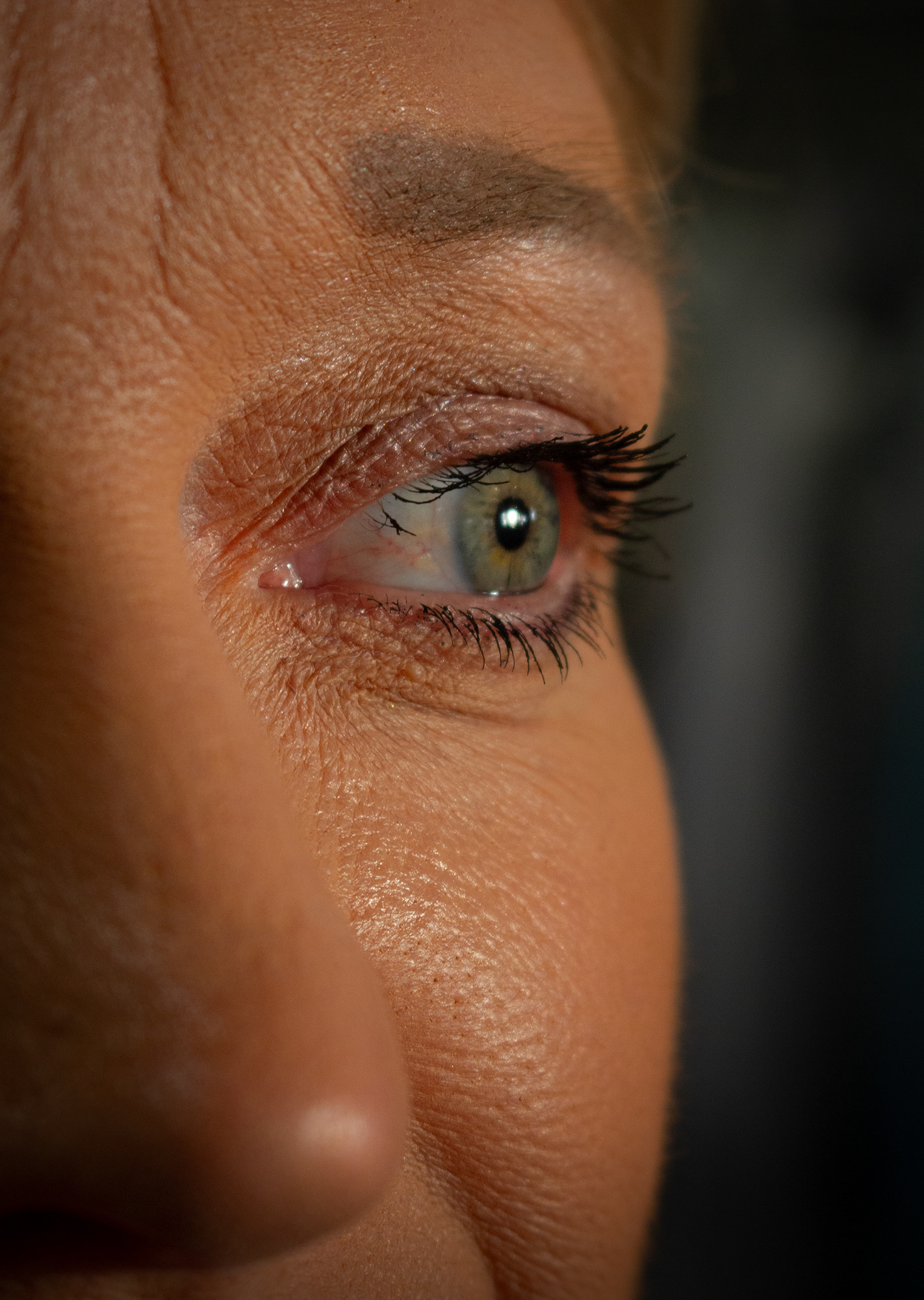 FRISCO, TEXAS April 15, 2025 Jamie Benavidez poses for her eye portrait in Frisco, Texas on April 15, 2025. Benavidez is a single mother of two, her youngest daughter set to graduate from Texas Tech University in May. Photo/ Natalie VanDerWal