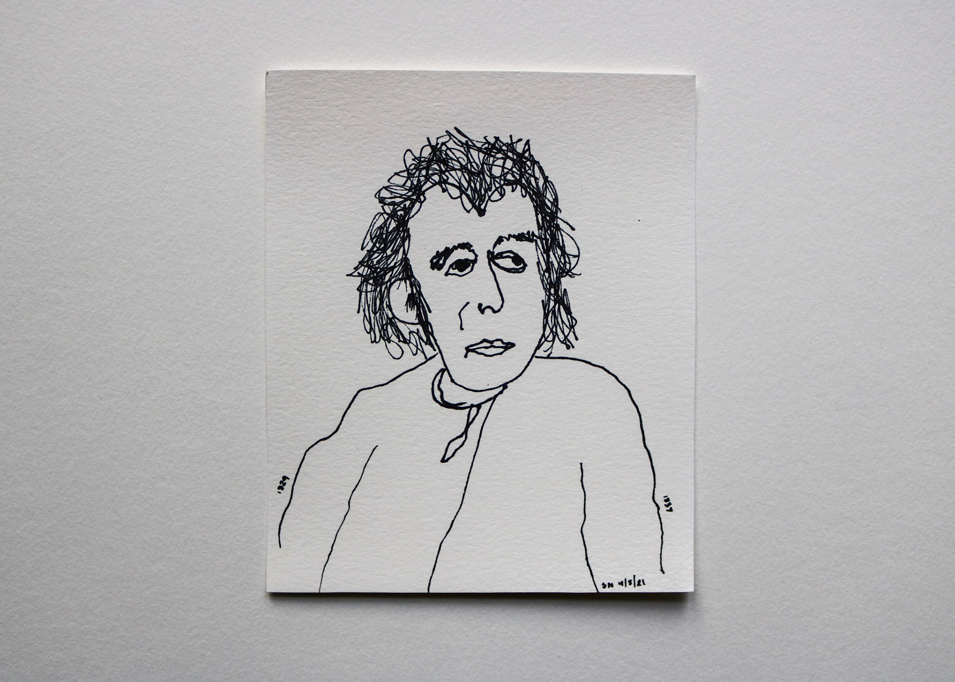 Andrew Jackson / Black Marker on White Card Stock / 7 x 6 in