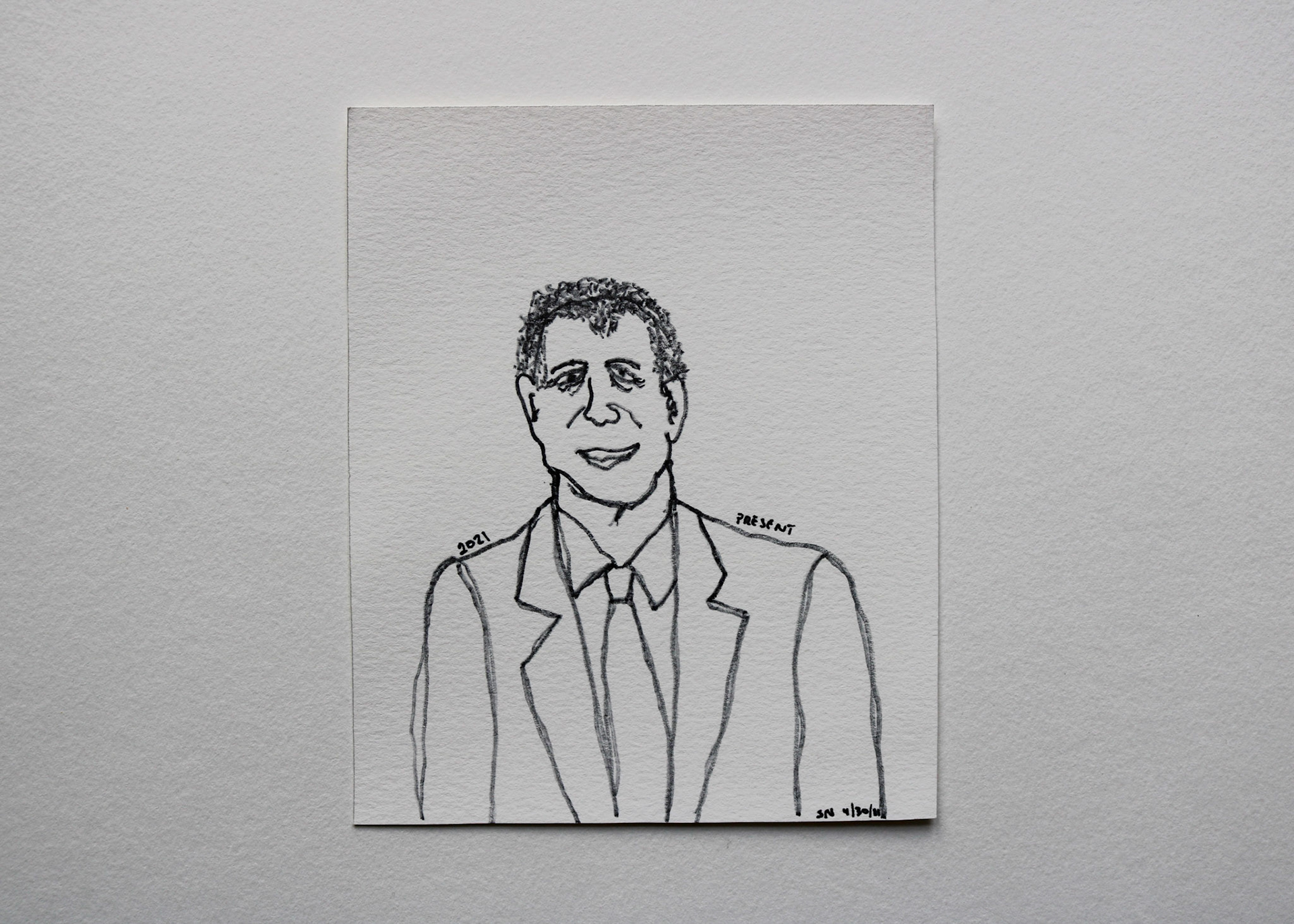 Joe Biden / Black Marker on White Card Stock / 7 x 6 in