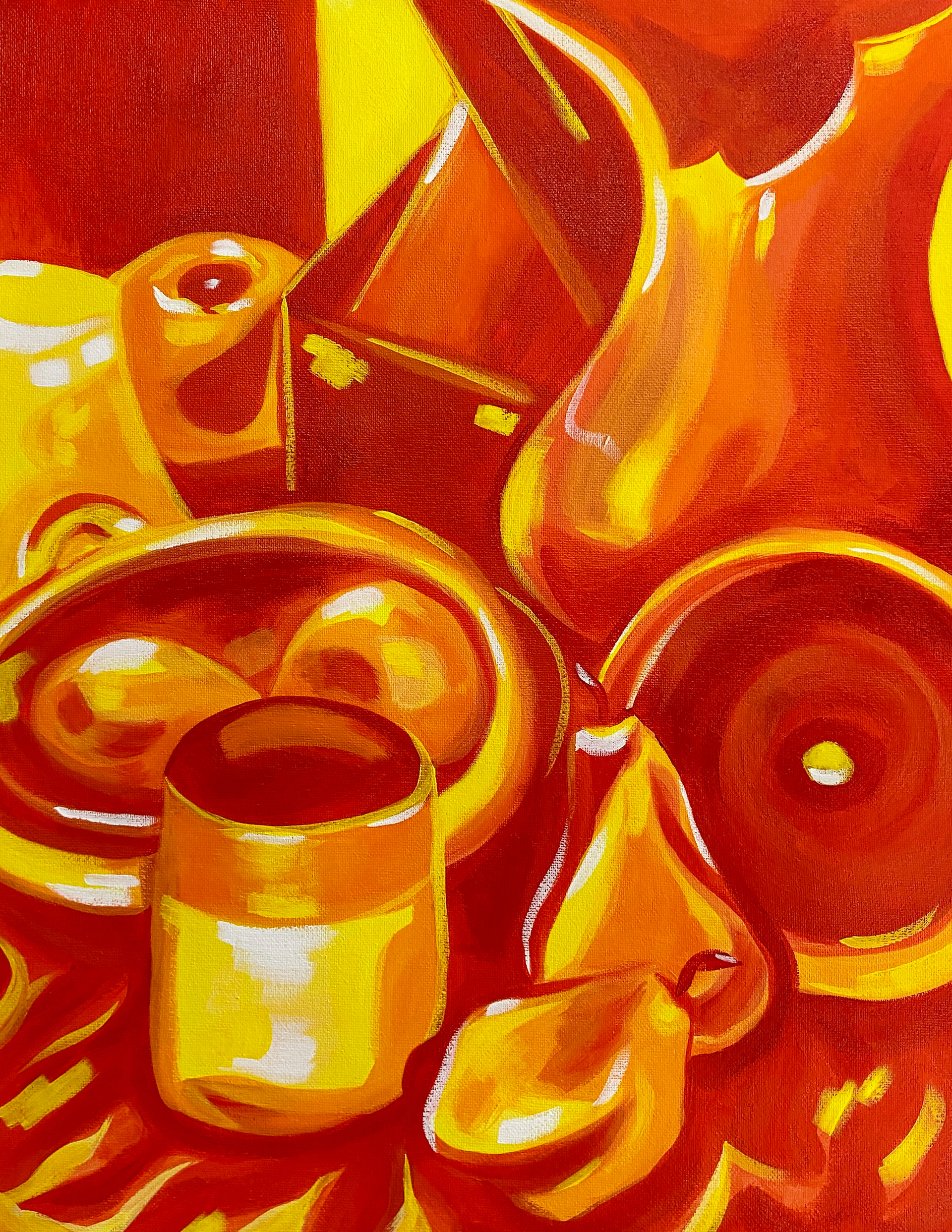 Vivid Orange, acrylic on canvas paper, 20 x 16", 2025