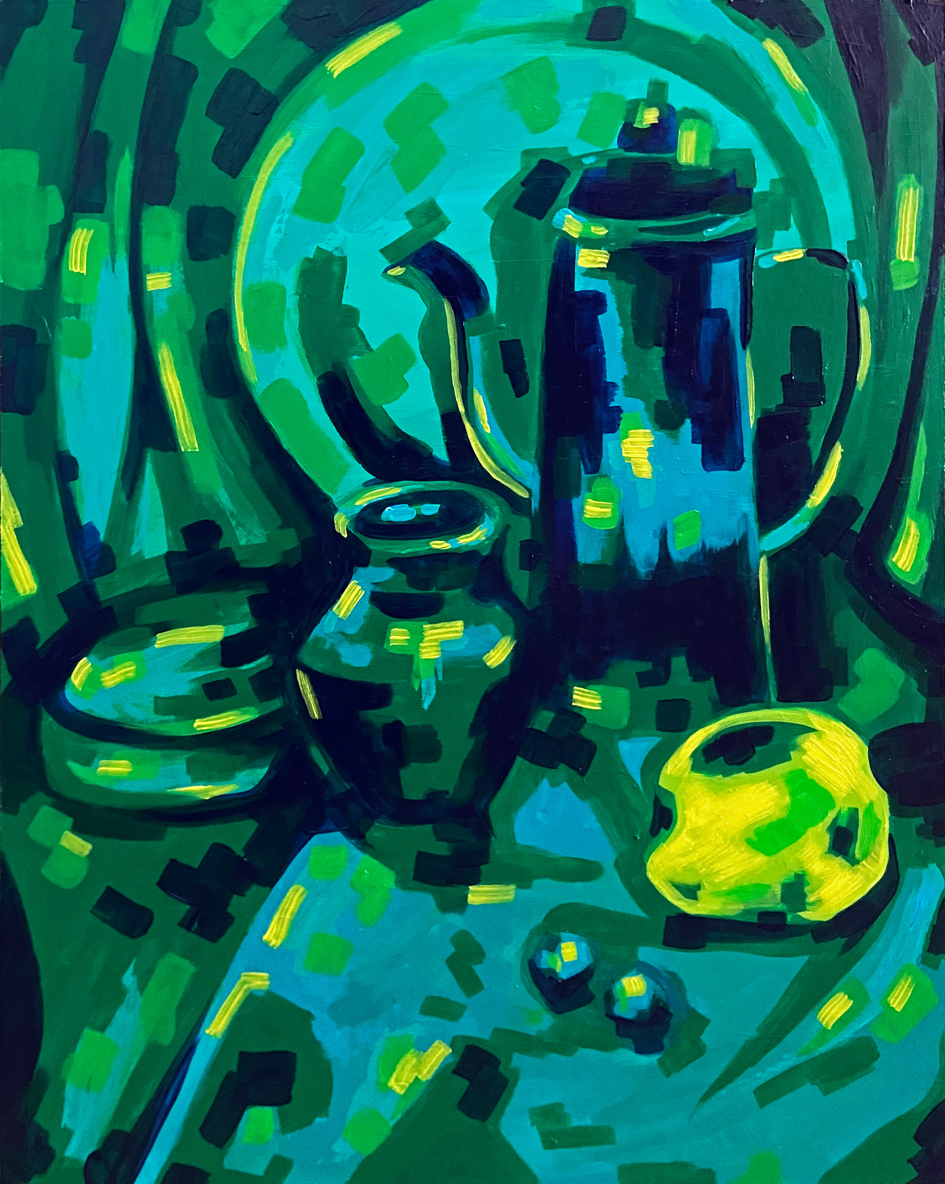 Another Abstraction, acrylic on panel, 20 x 16", 2025