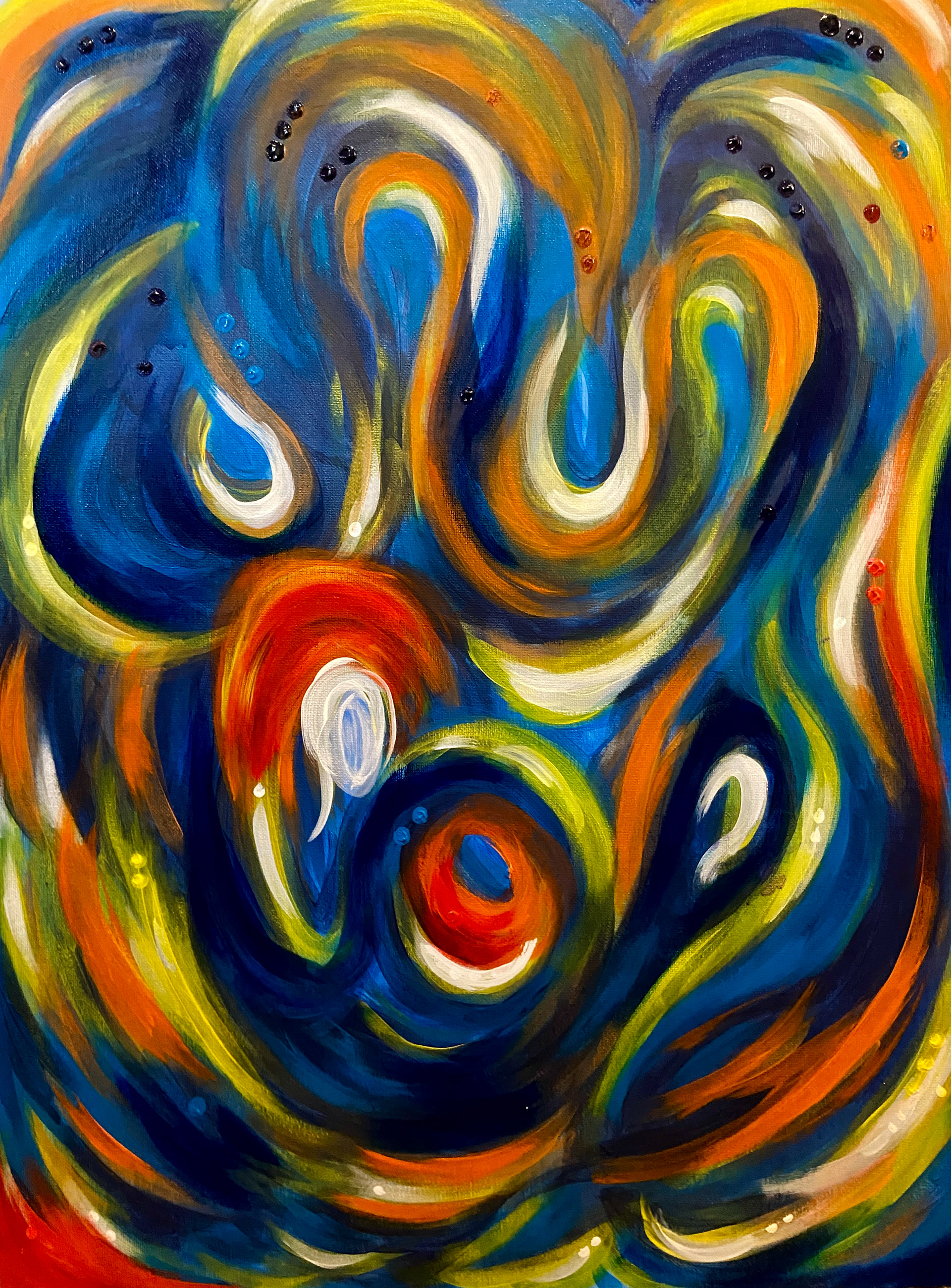 Sleep, mixed media on panel, 18 x 24", 2025