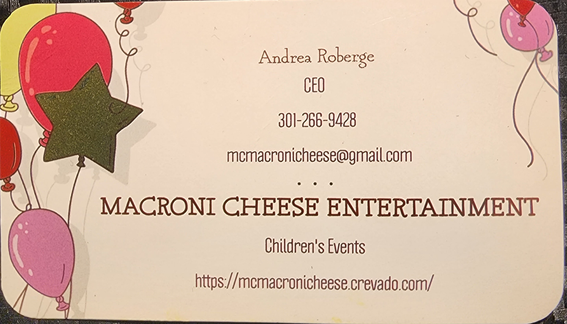 Macroni Cheese Entertainment (front)