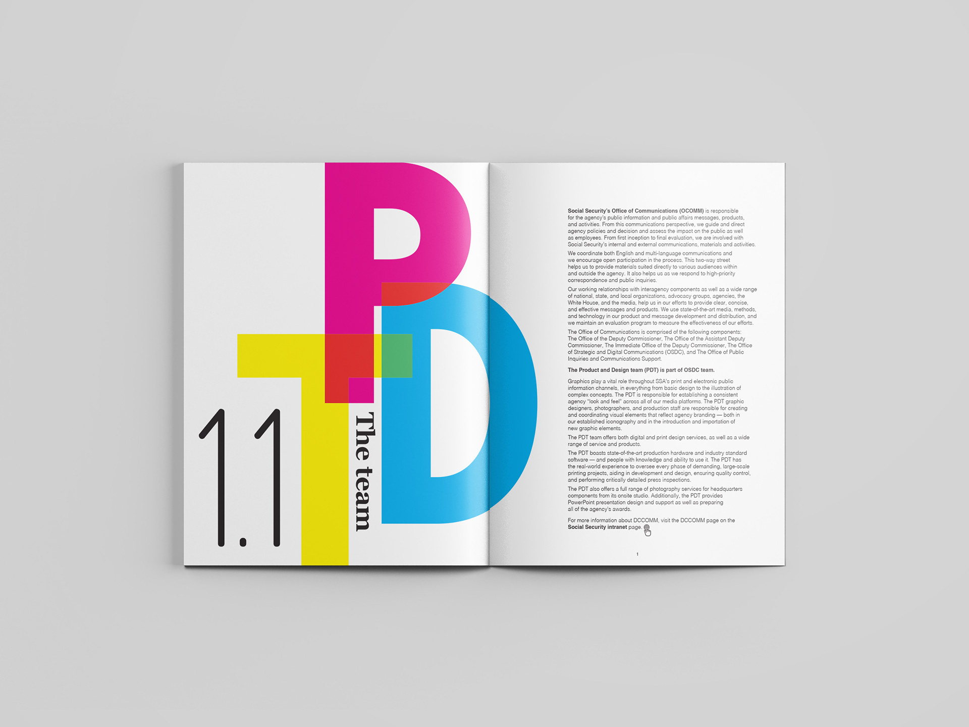CMYK booklet, print version, chapter 1.1: The PDT Team