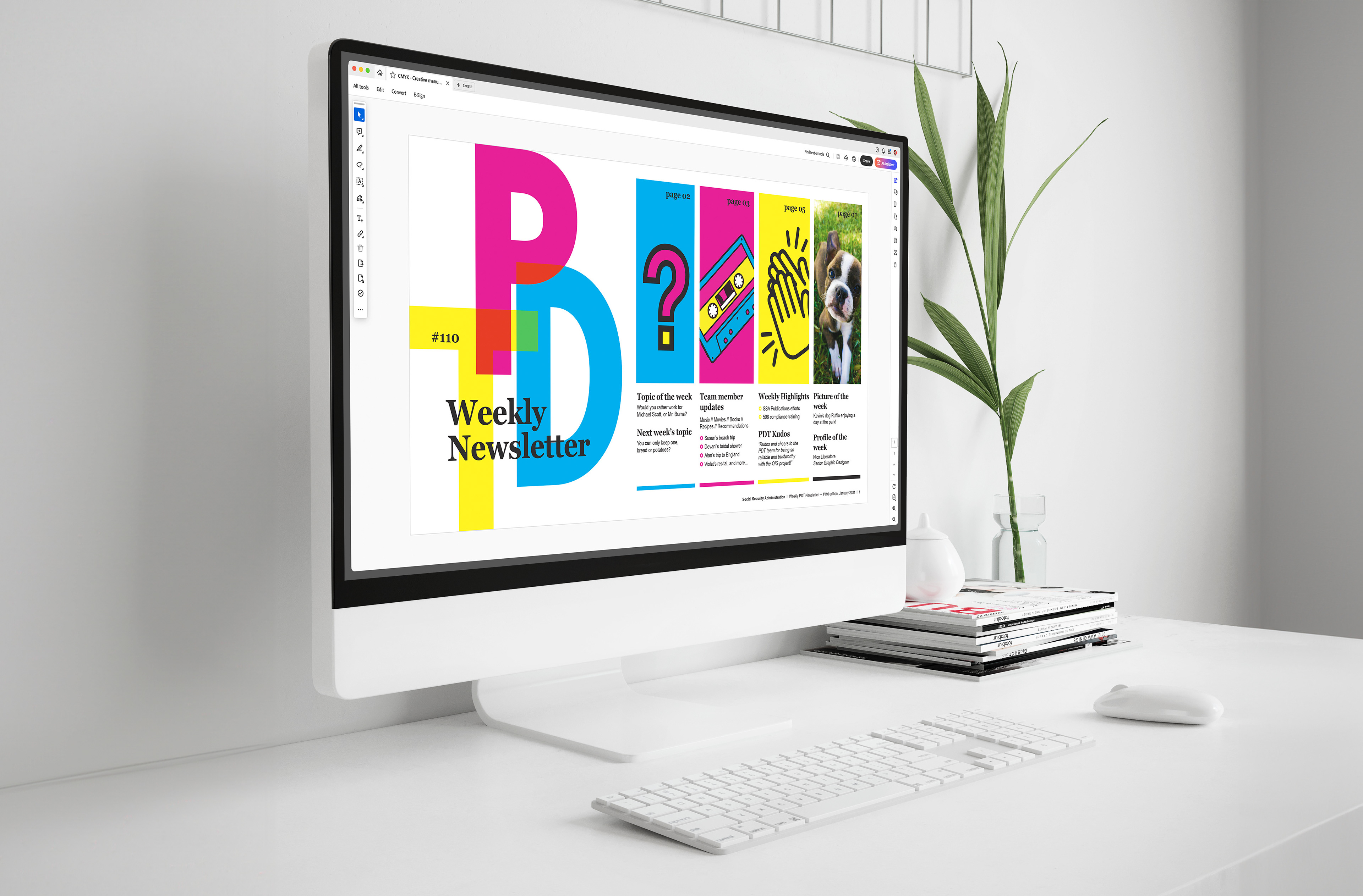 CMYK, web, PDT newsletter