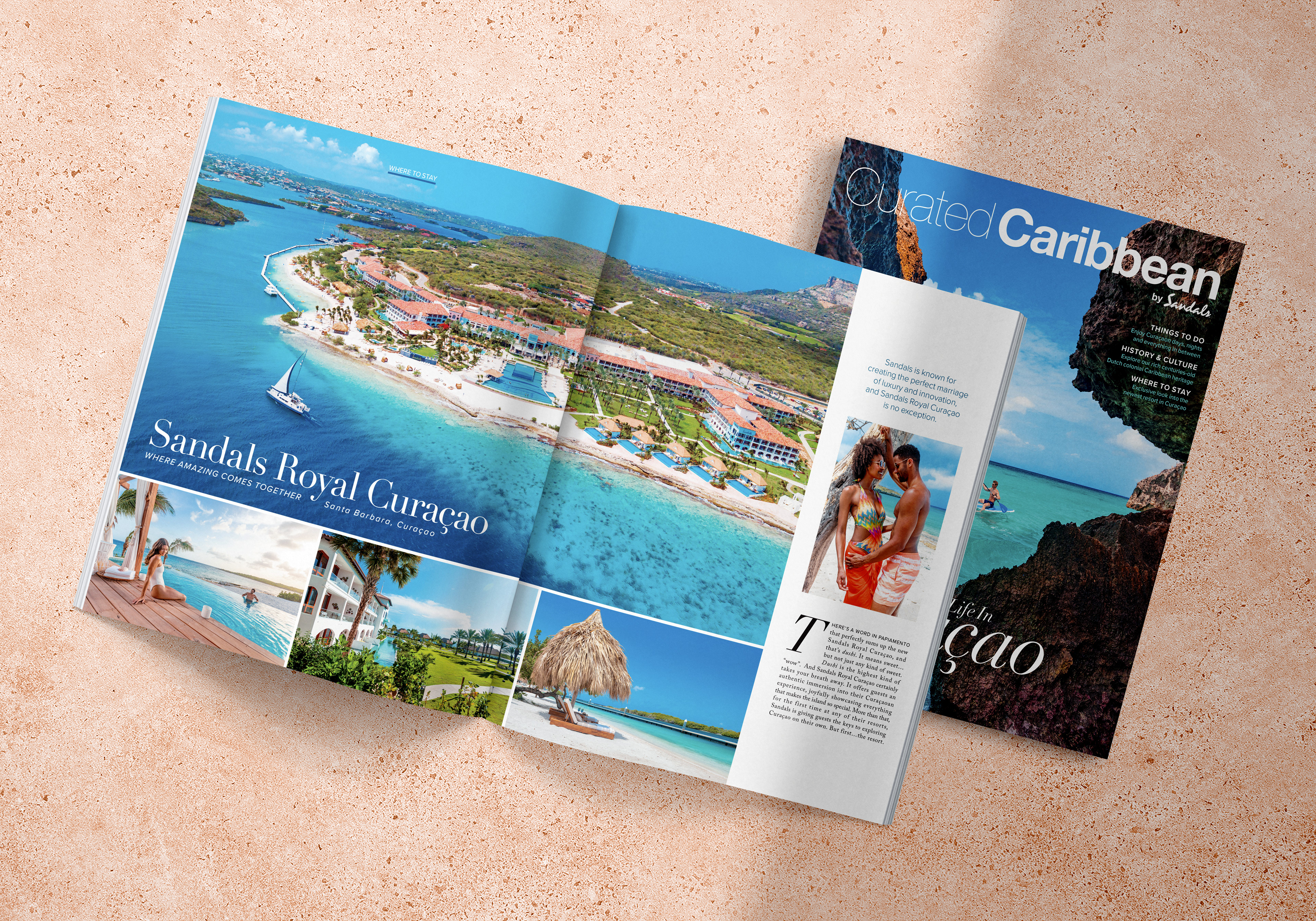 Curated Curaçao Brochure 2023 | Final Print Production | InDesign & Photoshop