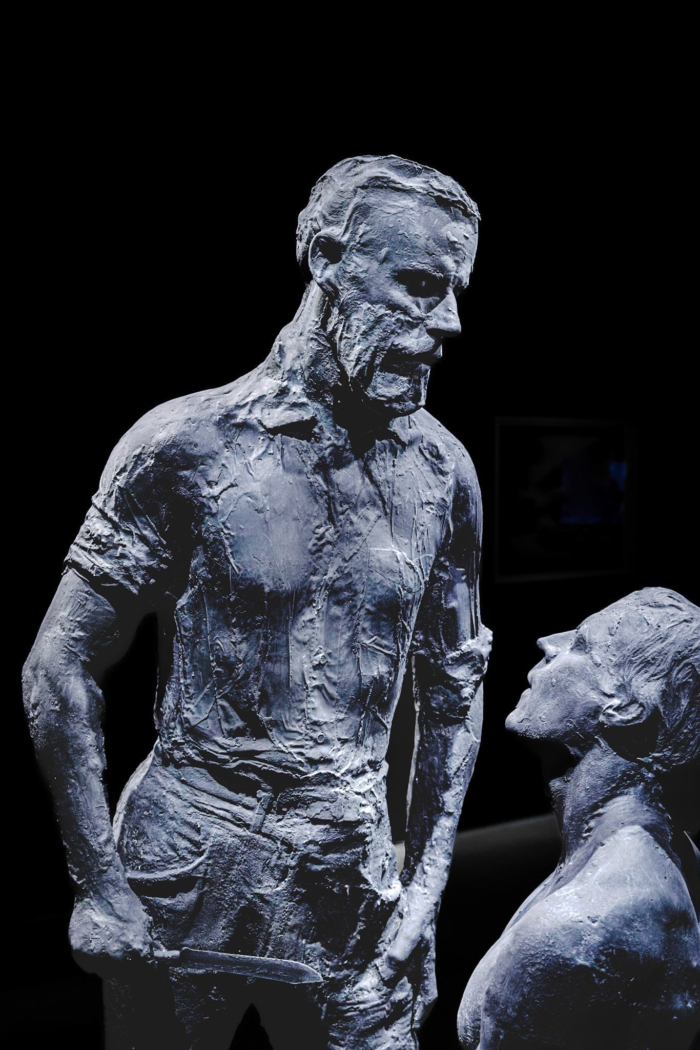 Is Abraham now in the process of thrusting the knife into Isaac ... or standing there considering his action?