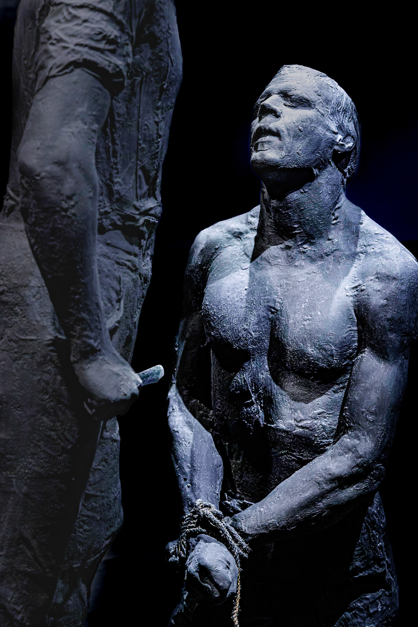 Isaac, without fear and almost in a euphoric state, waiting for the knife to be blunged ito his chest.