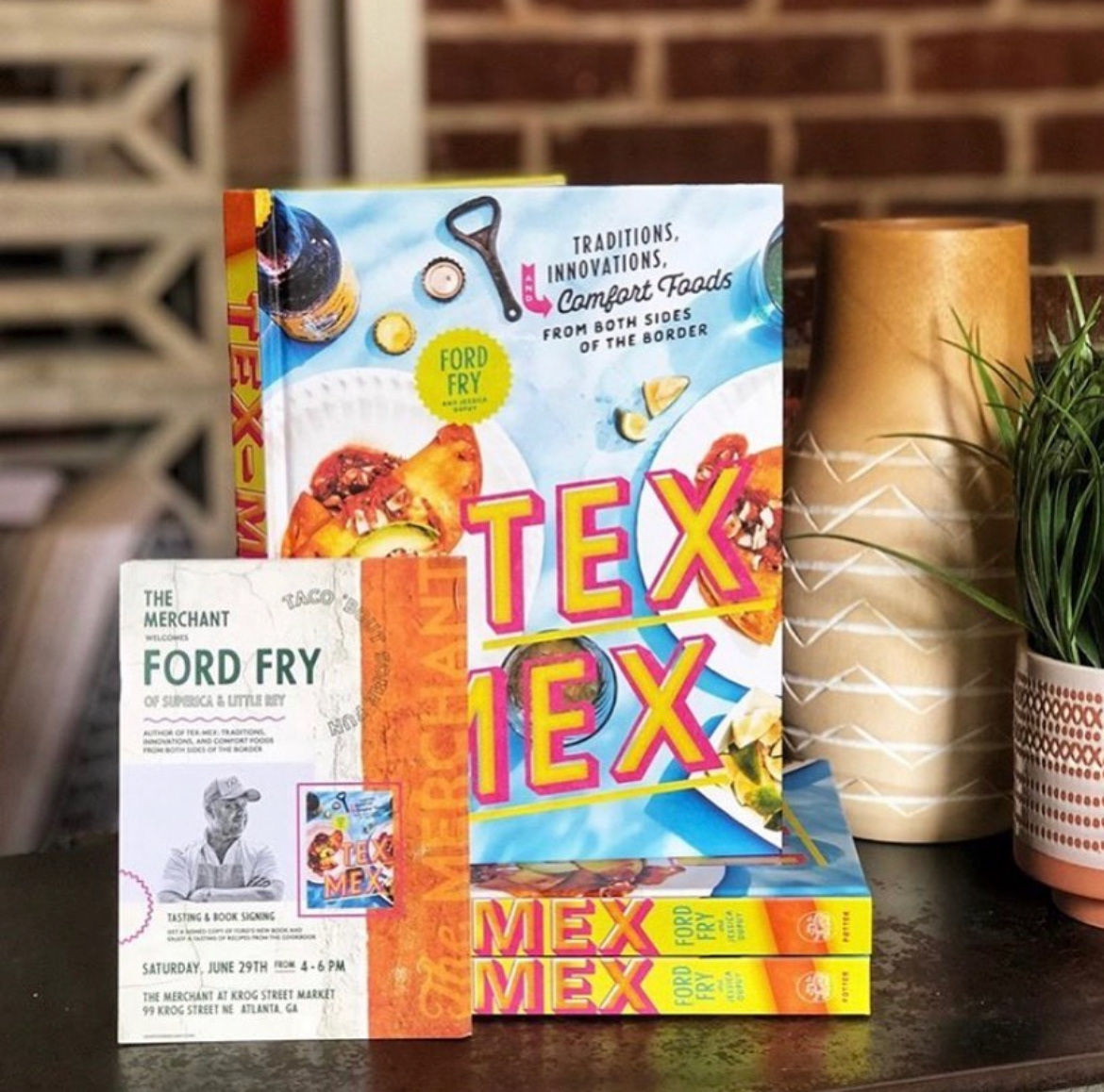 Collaborative Poster Design for Book Signing + Tasting menu with local Atlanta chef and restaurateur, Ford Fry. Hosted by The Merchant ATL