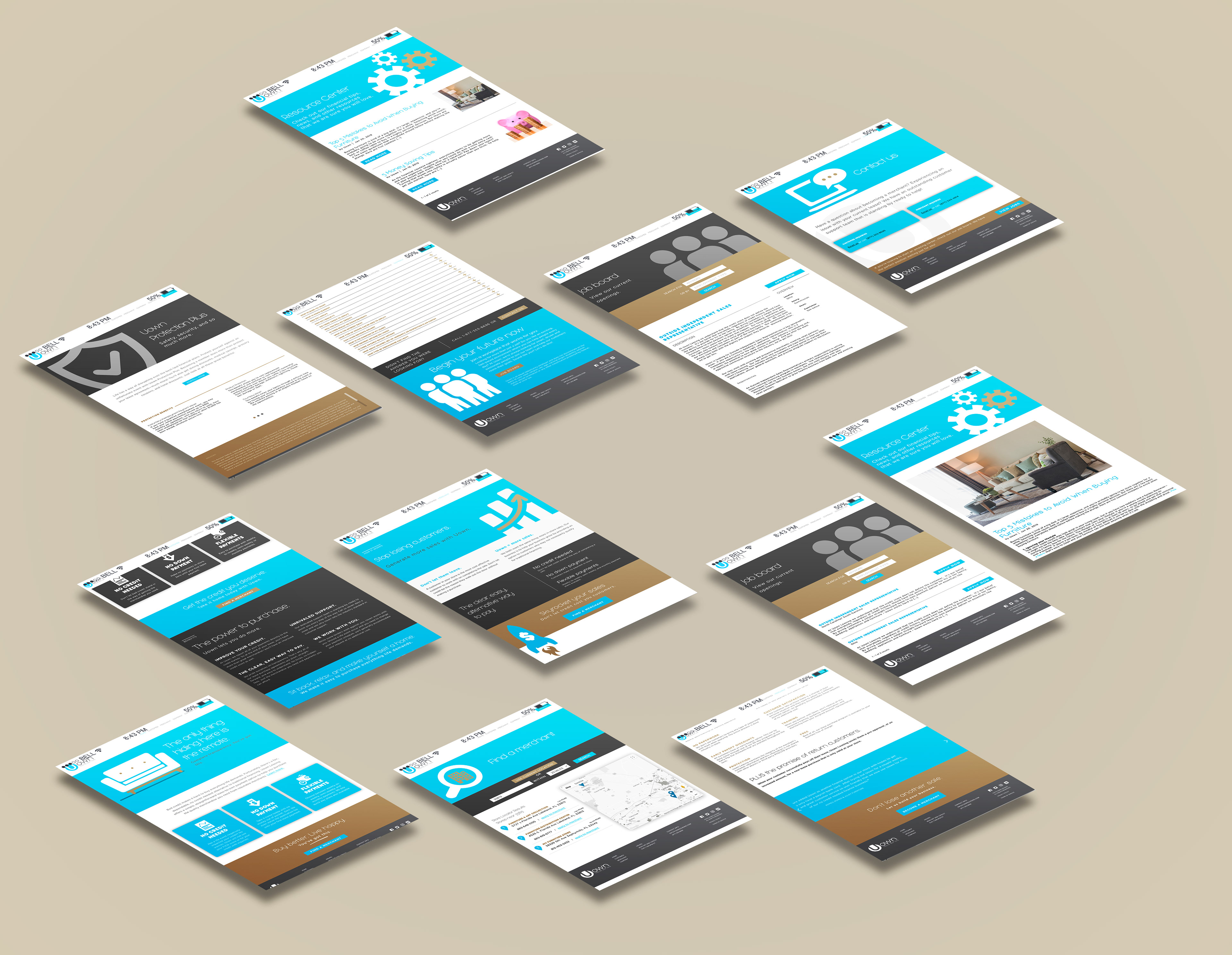 Uown website - interior pages