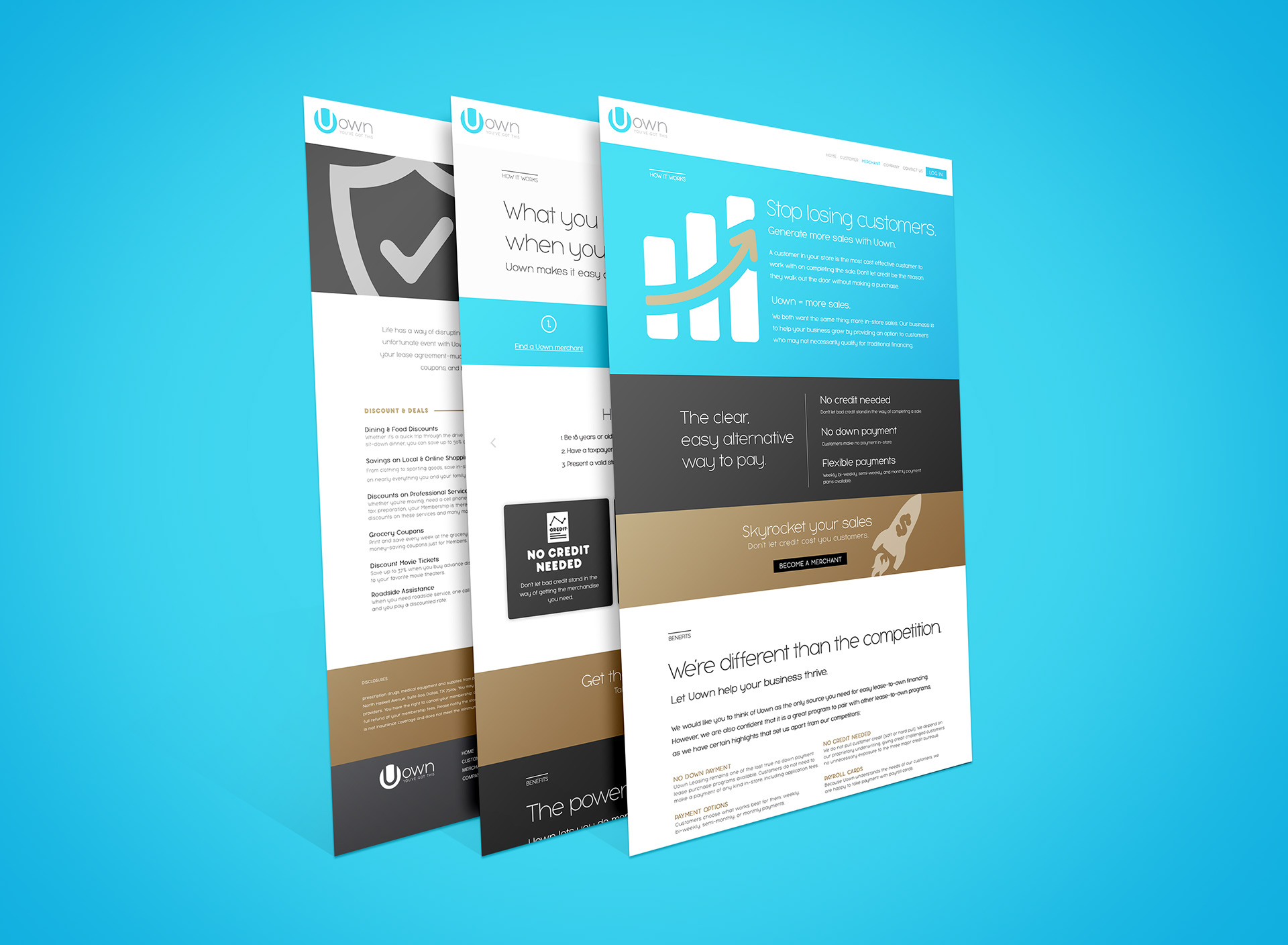 Uown website - interior pages