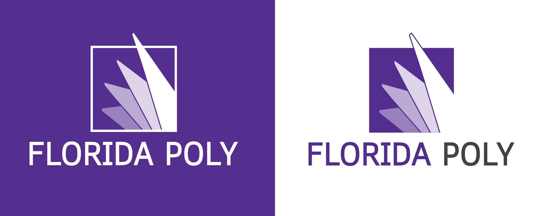 Florida Poly Alt logo - full color and reversed