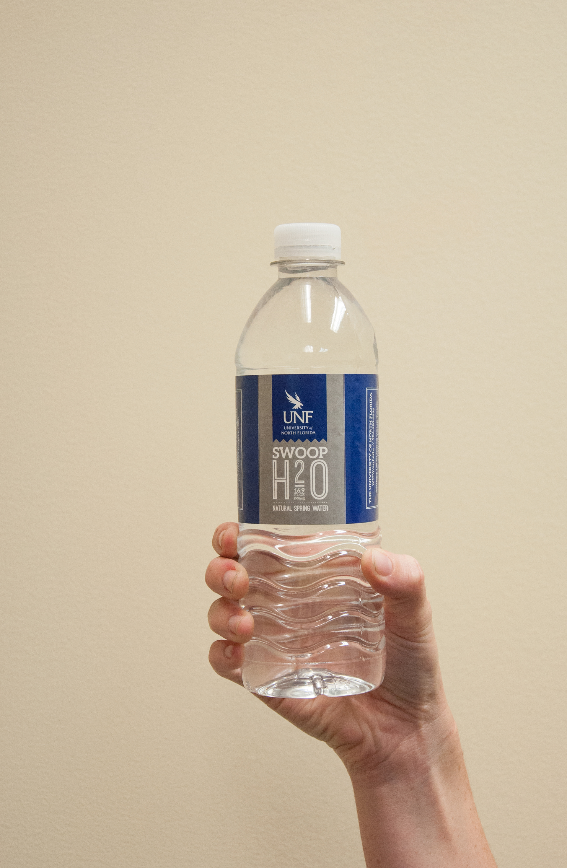 Front view of the Admissions tour water