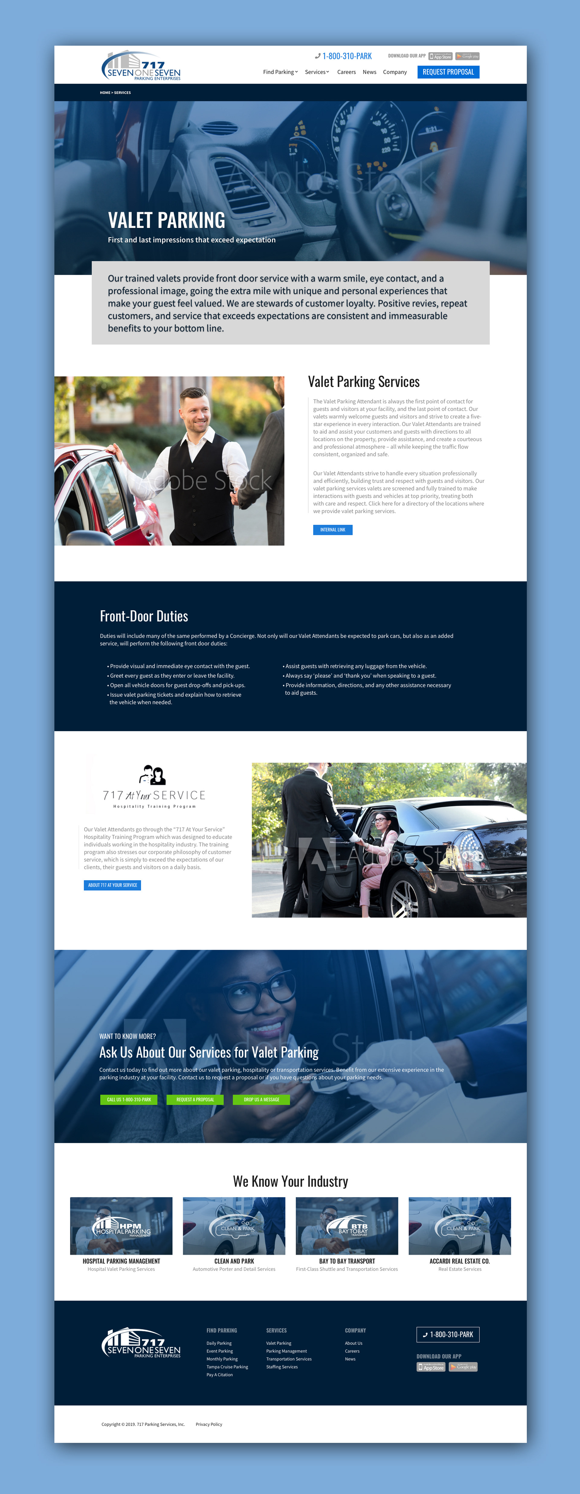 Services page layout