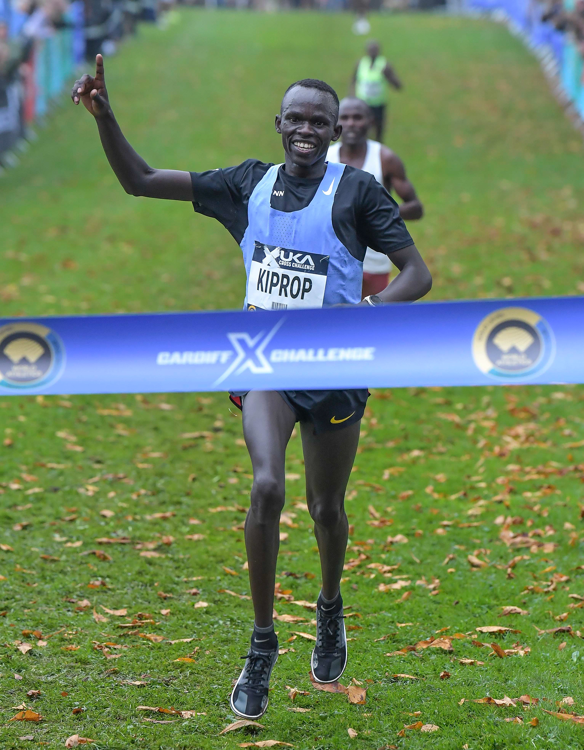 Keneth Kiprop of Uganda winner of the senior men’s race at the Cardiff Cross Challenge inc World Athletics Cross Country Tour (Gold Label), Llandaff Fields, Cardiff, Wales on the 9th November 2024