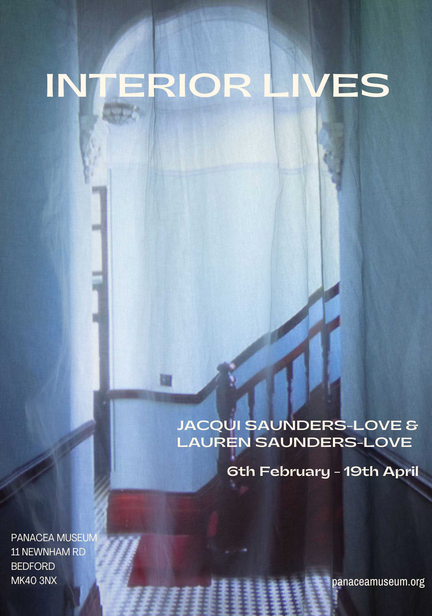 Interior Lives exhibition poster, Panacea Museum, Bedford, 2025