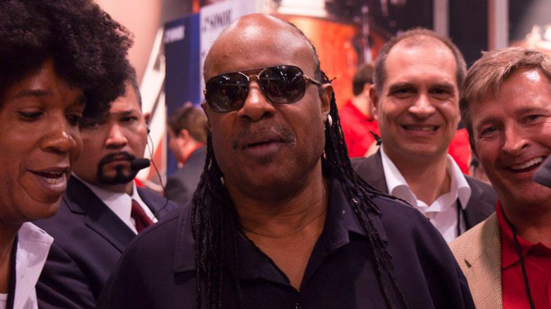 Long-time Hohner harmonica player Stevie Wonder