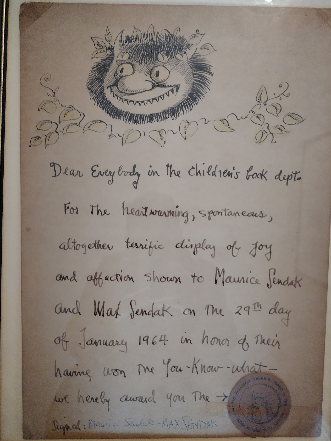 original Maurice Sendak $65,000