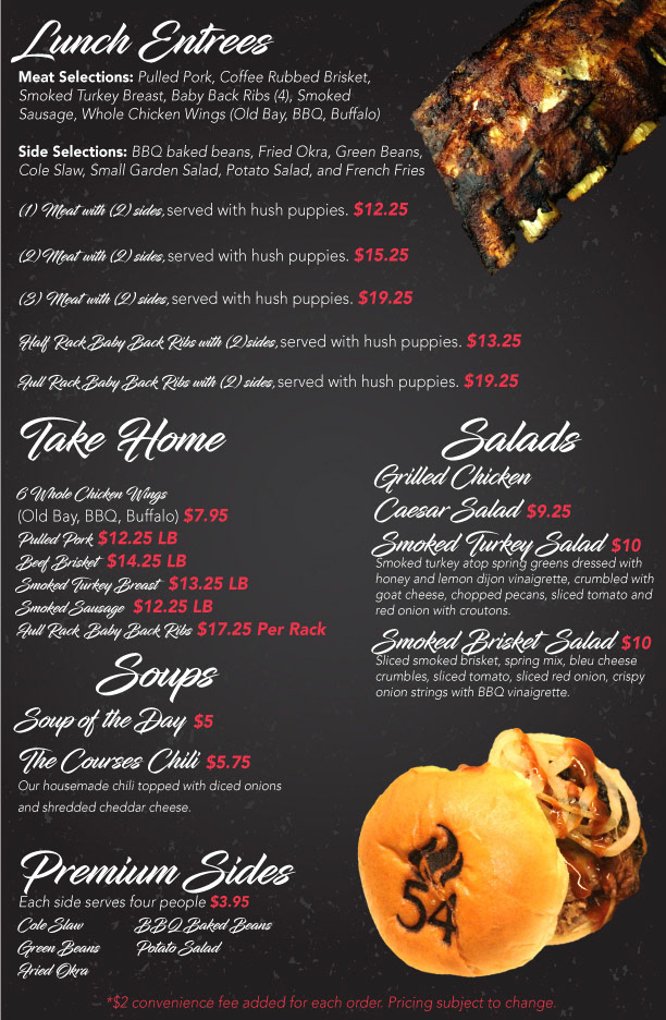 New Lodging Menus for SmokeHouse 54 Back (2019)