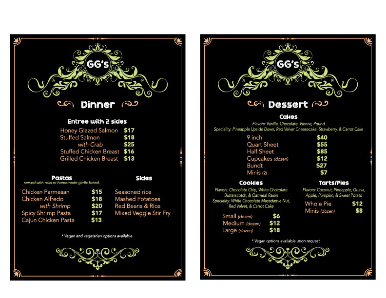 GG's Menus