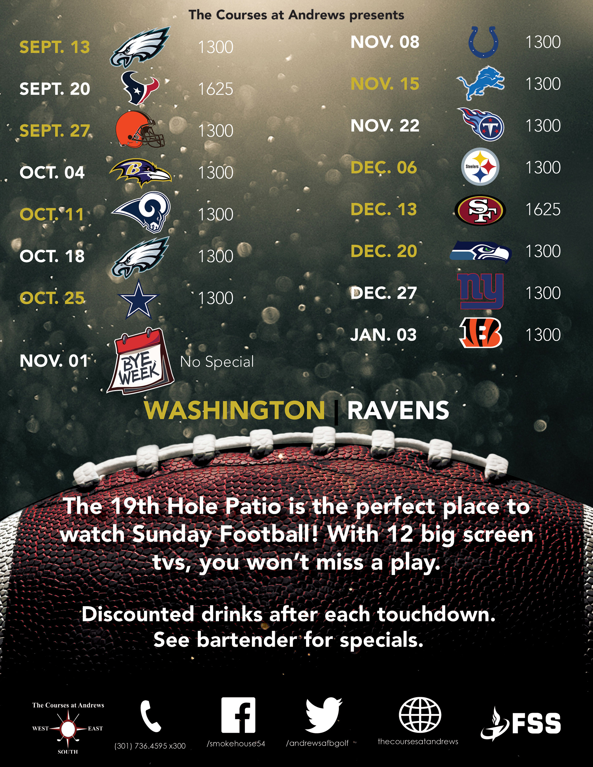 Sunday Football Specials