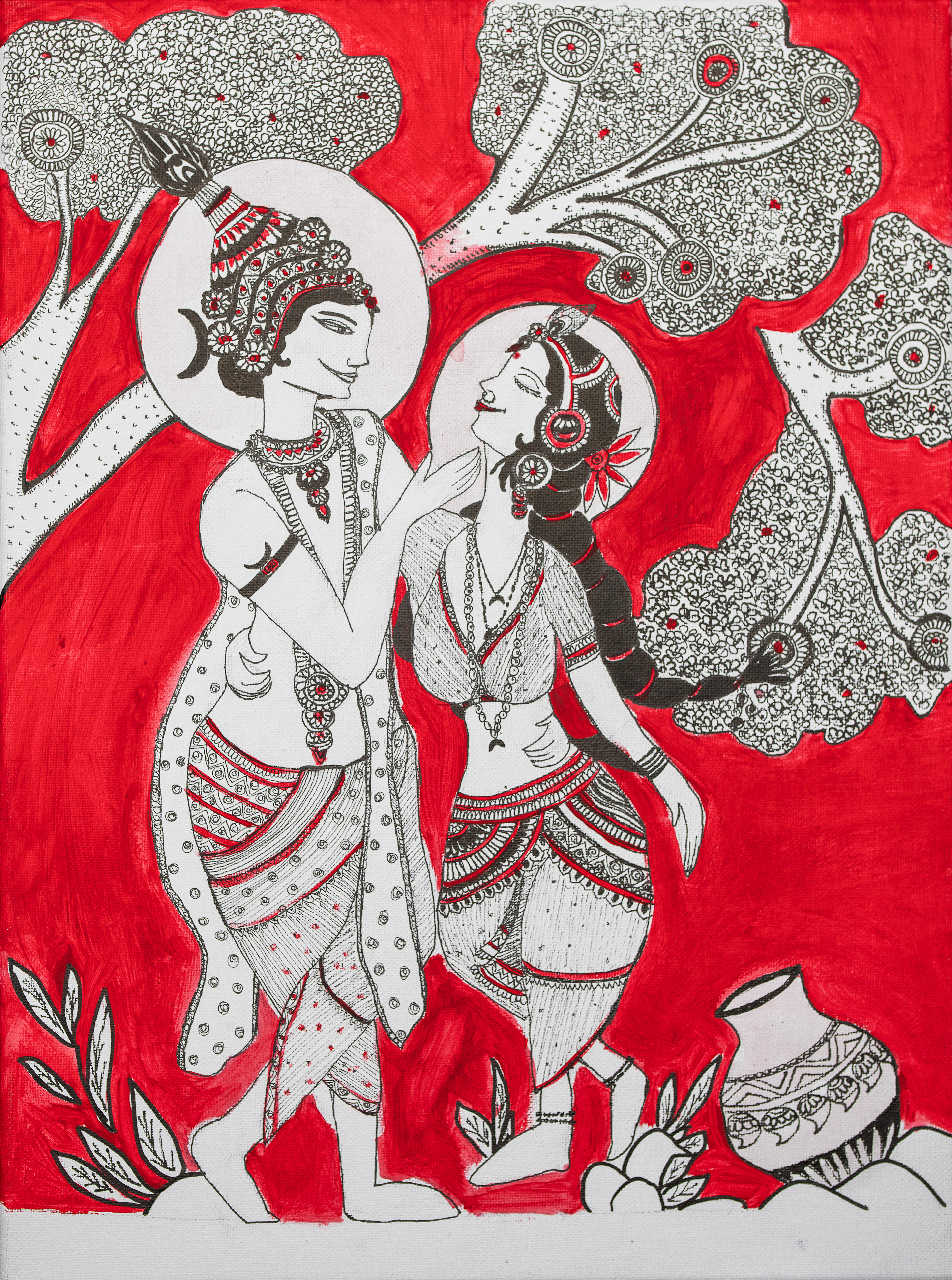 Raas Leela Kalamkari