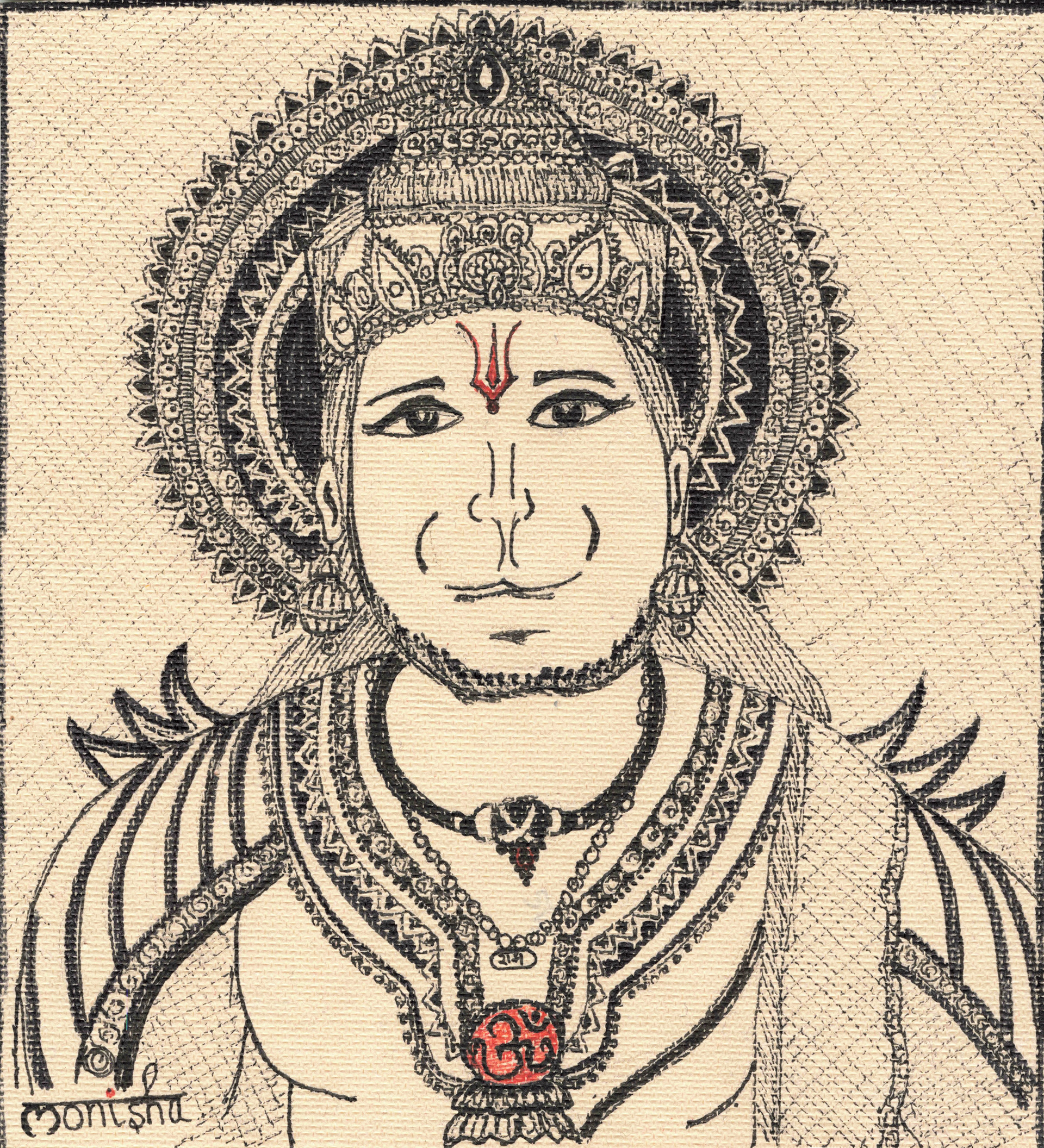Hanuman (Madhubani art)
