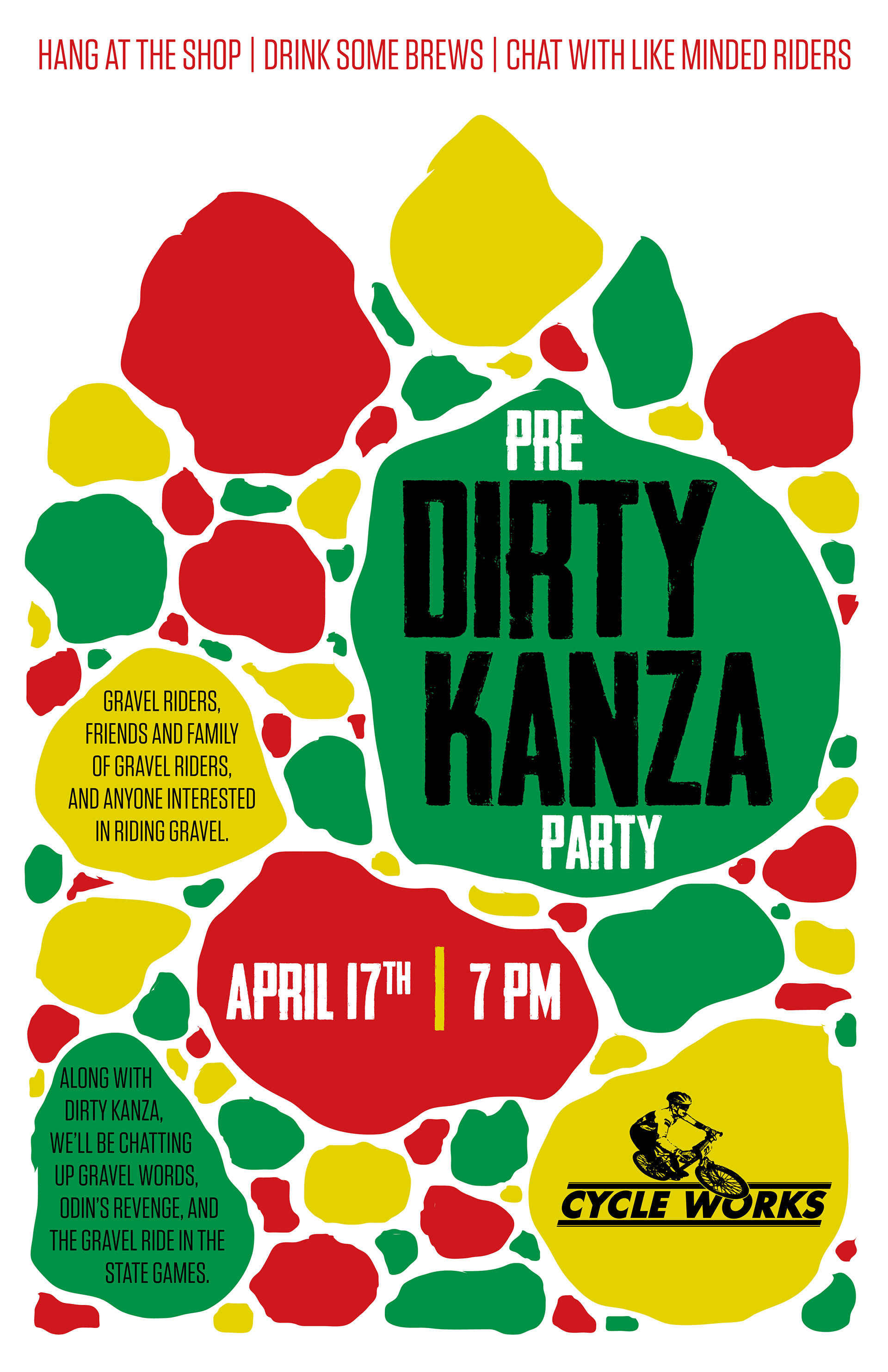The Dirty Kanza gravel bike race has since been renamed to Unbound Gravel, but the concept for this poster that I made for a bike shop in Lincoln, NE still holds true. There’s no sound like the crunch of those tiny rocks under your tires.