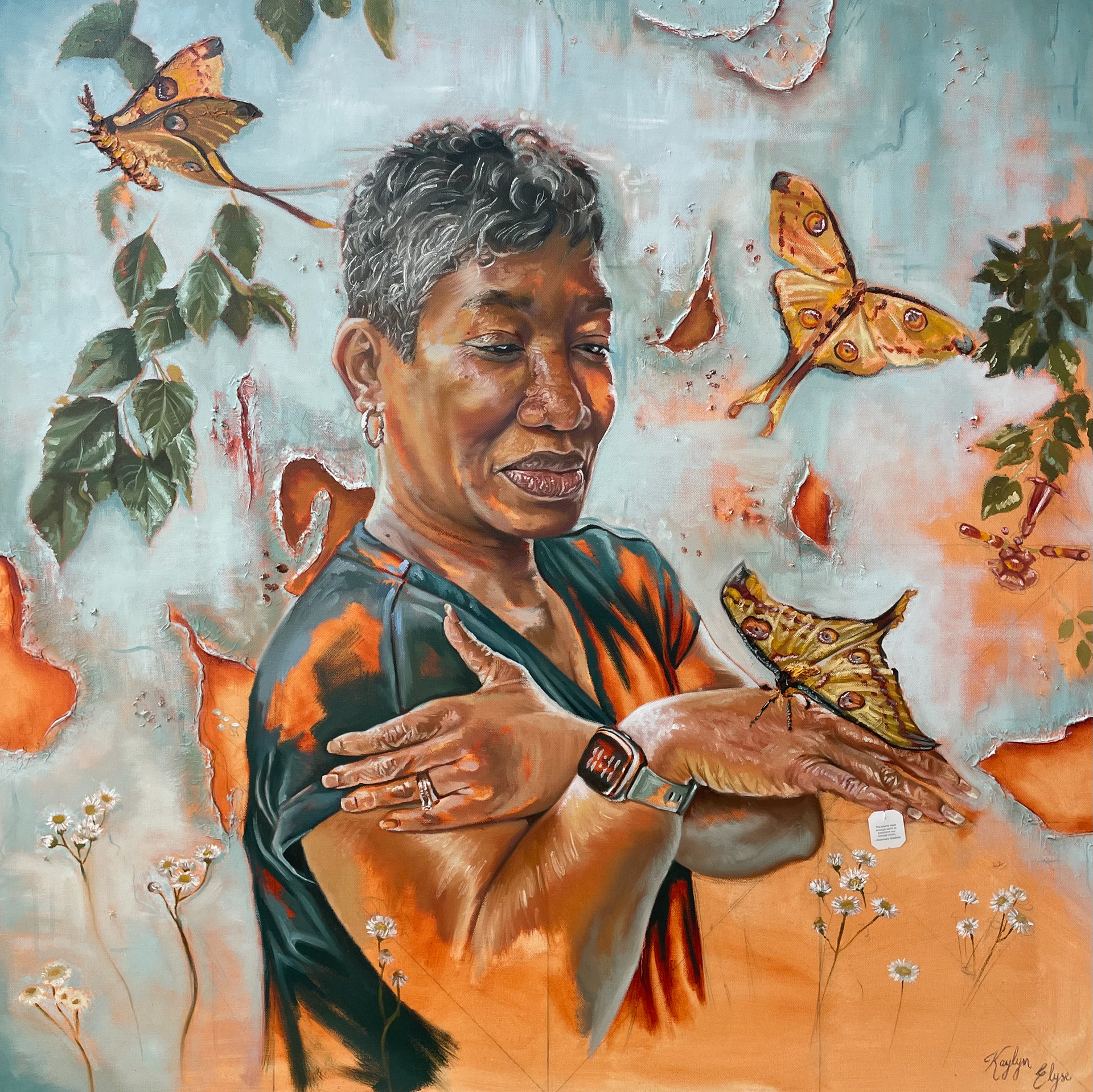 "Divinely In Tune", oil and gesso on canvas, 36" x 36" x 1.5", 2024, Price Available Upon Request