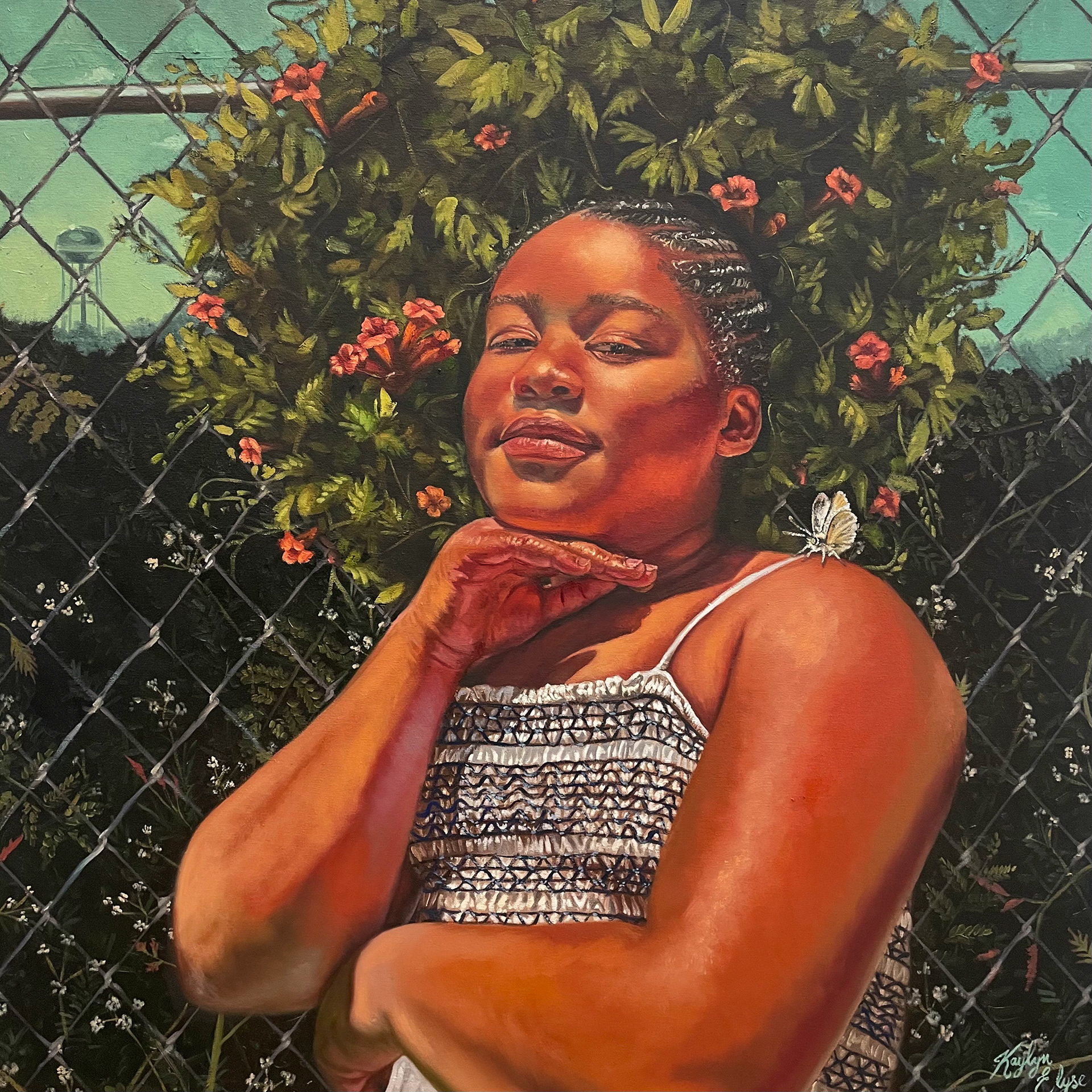 "Shining", oil on canvas, 30" x 30", 2025, Tanya Weddemire Gallery