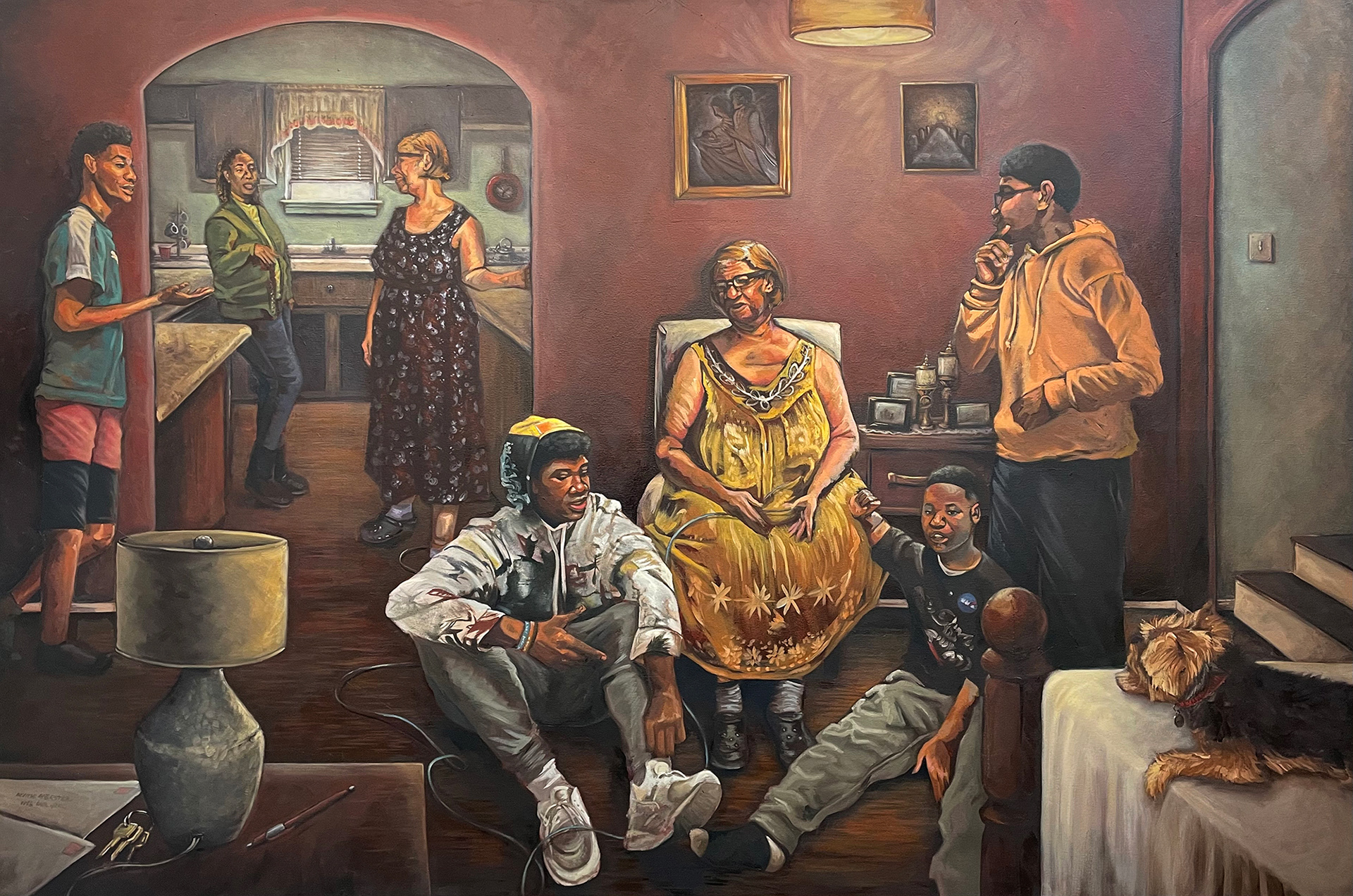 "The Get-together", 72" x 48", oil on canvas, 2022, Not for Sale