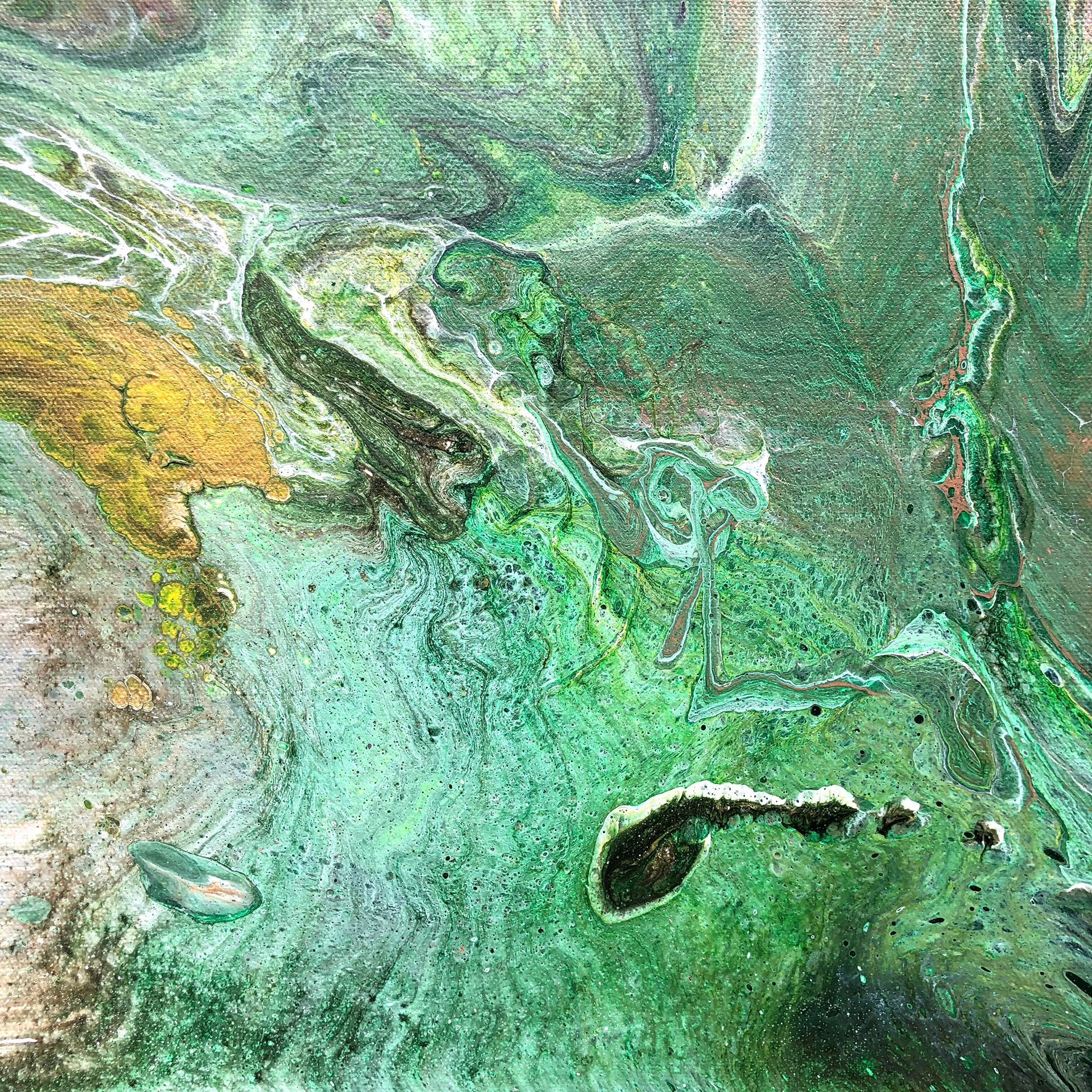 Acrylic Pour on Canvas, 8" x 8"